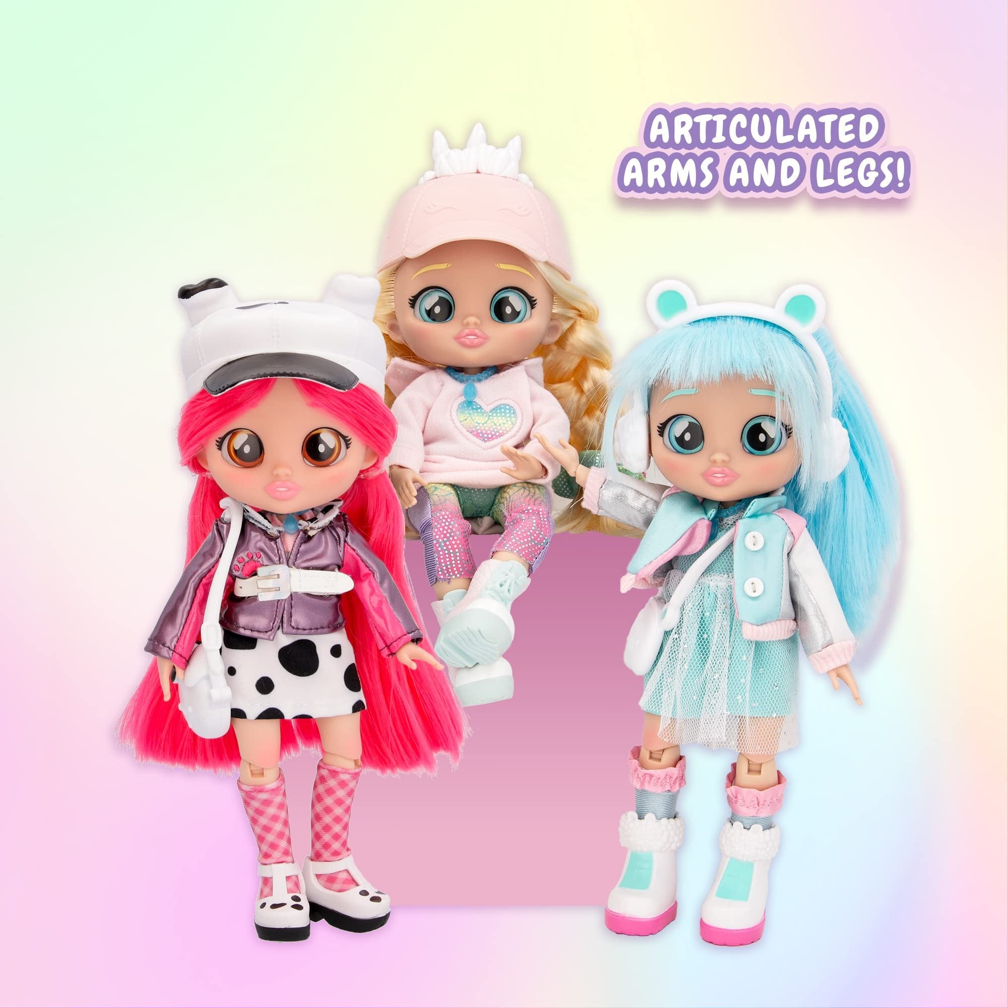 Cry Babies BFF Dotty Fashion Doll with 9+ Surprises Including Outfit and Accessories for Fashion Toy, Girls and Boys Ages 4 and Up, 7.8 Inch Doll