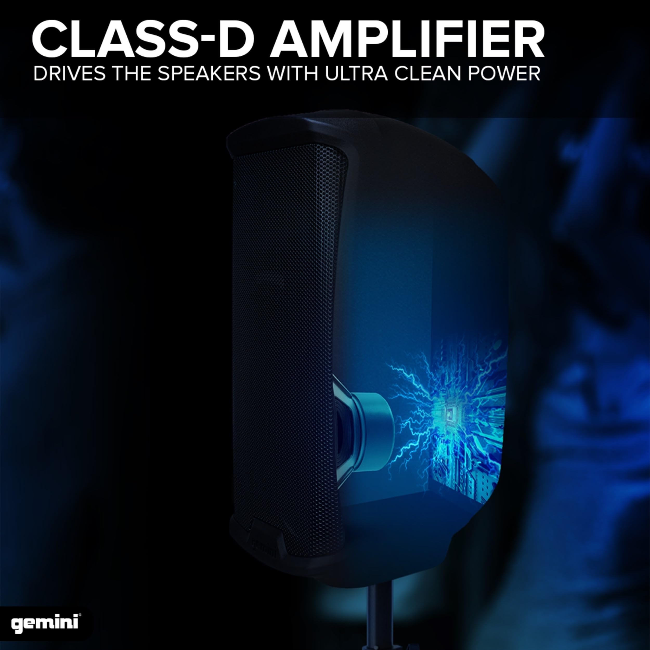 Gemini Sound AS-2110BT - 1000W Peak Power Bluetooth Loudspeaker with TWS, USB/SD Playback, FM Radio - Portable 10” PA System, High-Power Class D Amp for DJs, Parties & Events