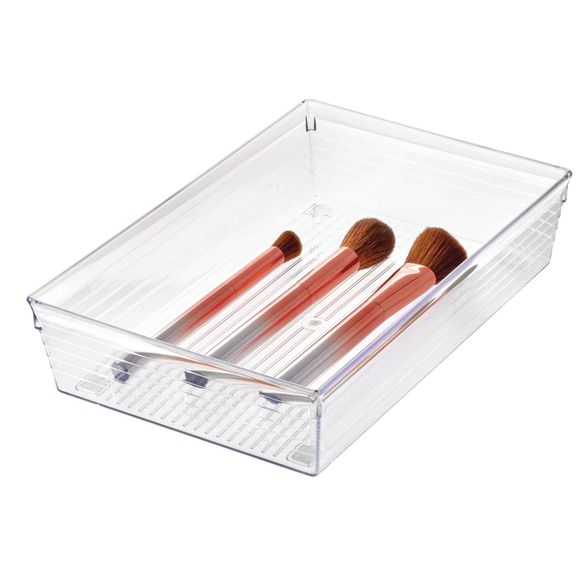 iDesign Sierra Clear Plastic Drawer and Shelf Organizer Tray, 9" L x 6" W x 2.1" H