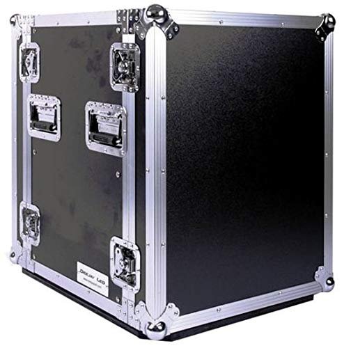 DEEJAY LED Durable Rack With Wheels 14u Dj Amplifier Case With 18-inch Standard Depth Electronics Equipment Safe Travel Case Designed For Tour Four Chrome Plated Spring Load Retract Handles TBH14UADW