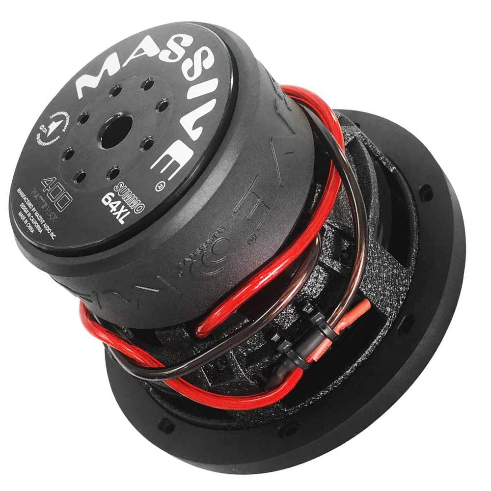 Massive Audio SUMMO64XL 6.5” Car Subwoofer | 400W RMS Dual 4 Ohm, High-Output Mini Sub, Heavy-Duty Bass Driver, Compact Enclosure Upgrade for Powerful Low-End