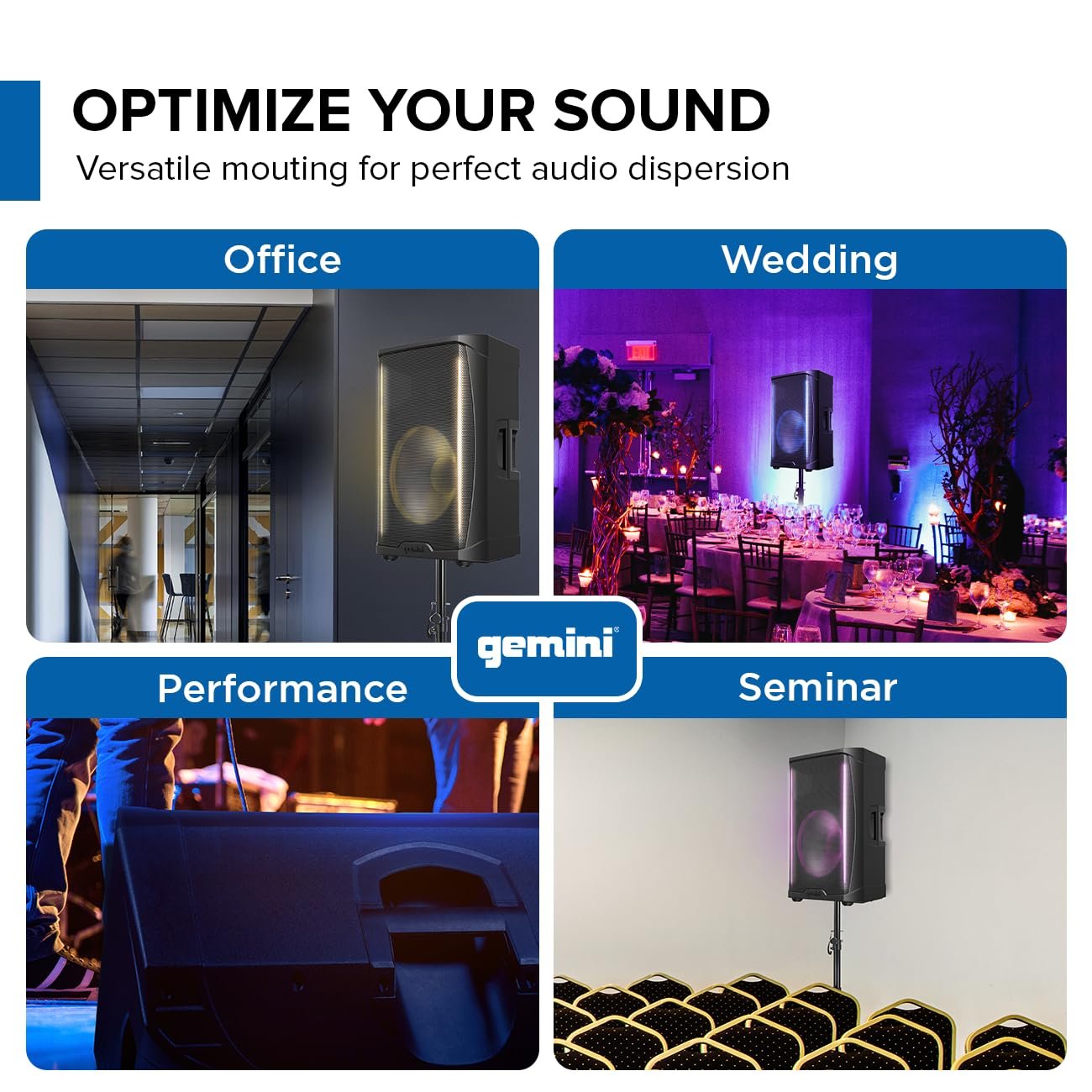 Gemini Sound GD-L215PRO - 1300W Bluetooth PA Speaker with LED Party Lights & 3-Channel Mixer - High-Power 15-Inch Woofer for DJs and Parties- User-Friendly Design for Enthusiasts