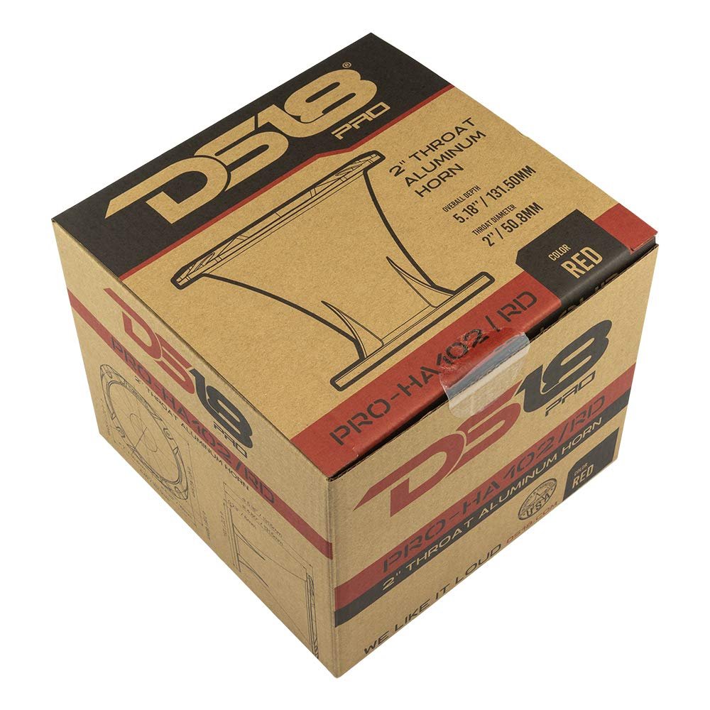 DS18 PRO-HA52/RD 2" 100° Aluminum Bolt On Short Horn (Red)