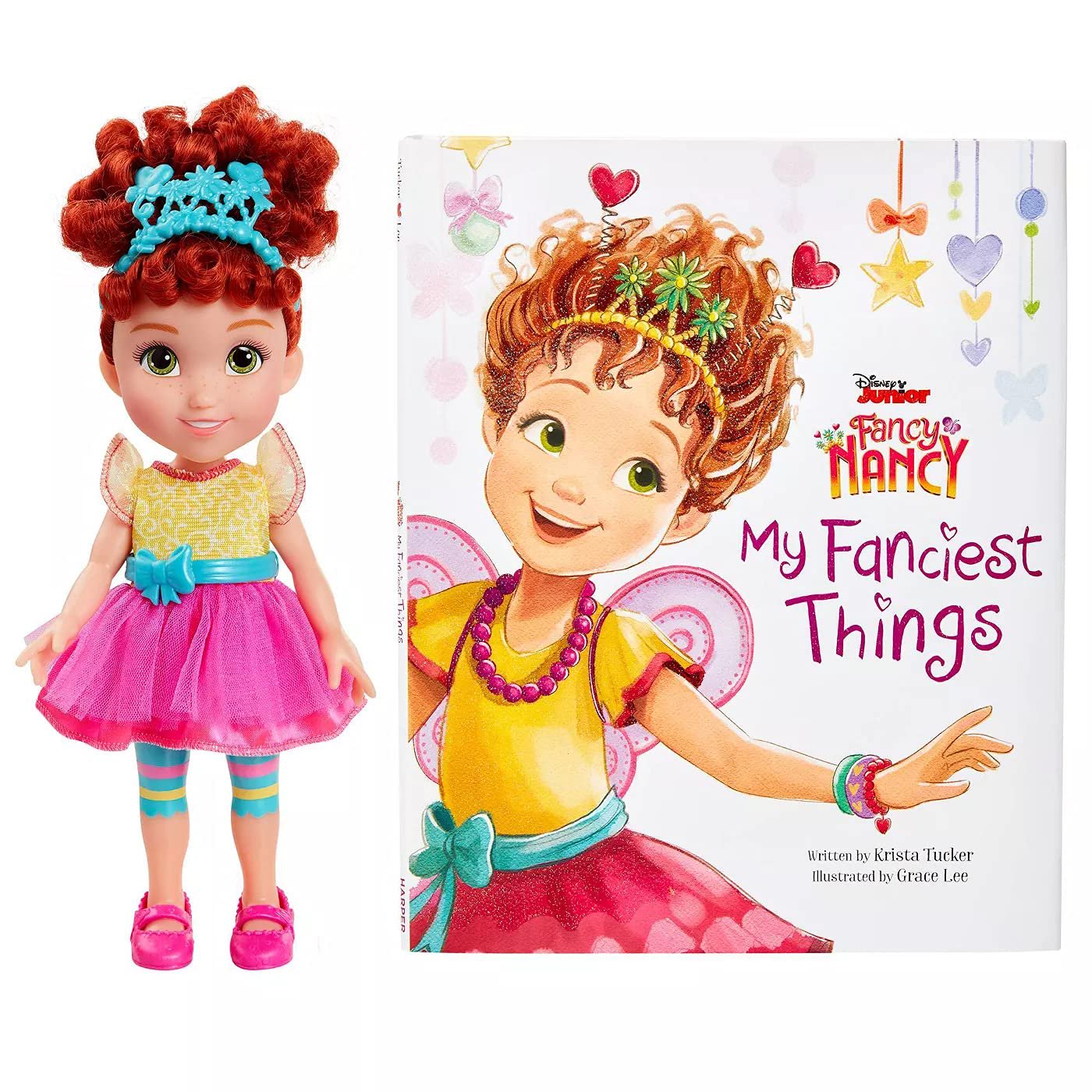 Jakks Disney Fancy Nancy Doll and Book Set Featuring "My Fanciest Things" - Learn About All The Fancy Things in Nancy's Room - Fancy Nancy Doll Dressed In Her Signature Outfit From the Show