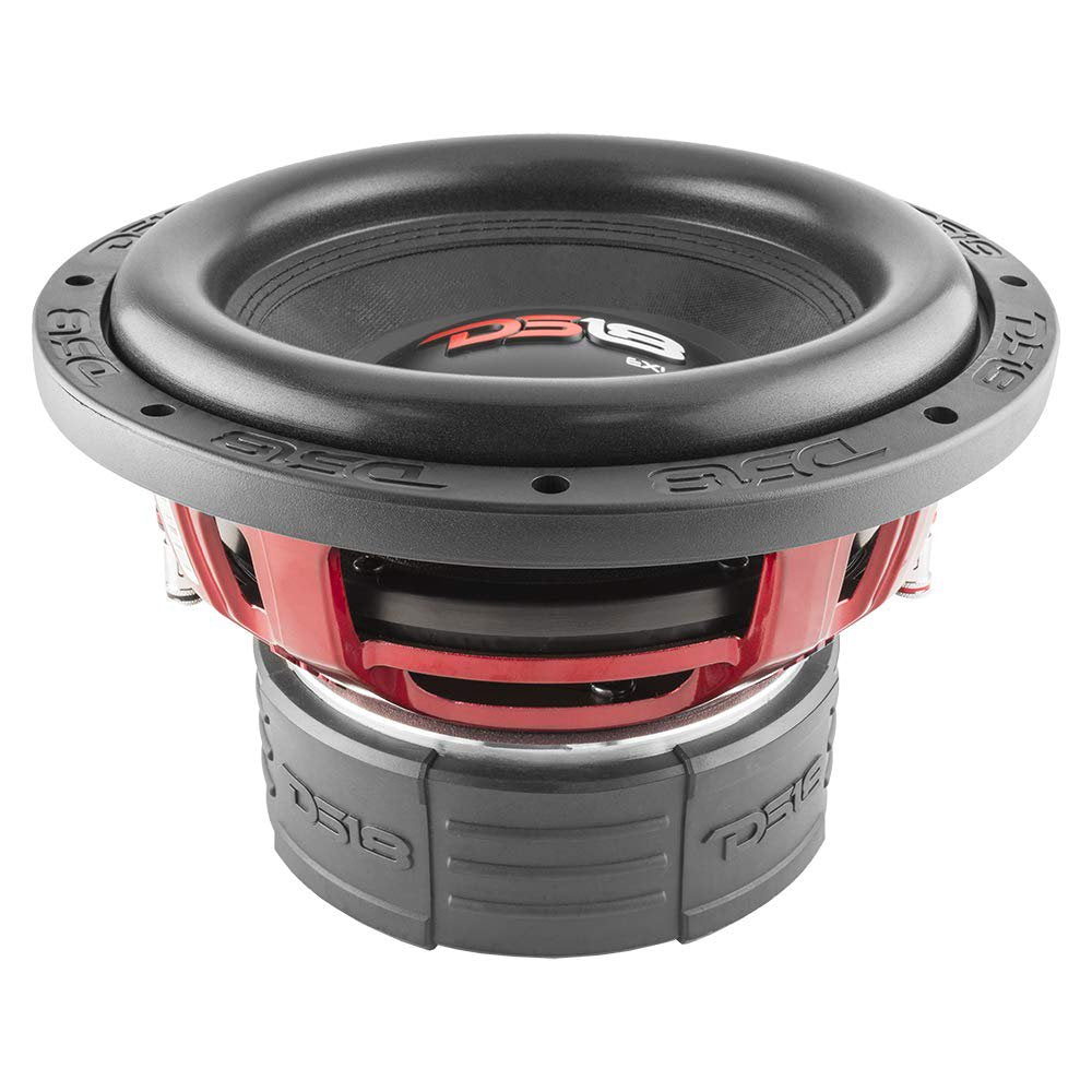 DS18 EXL-X10.4D Subwoofer in Black - 10" Speaker, 1750W Max Power, 850W RMS Power, Fiber Glass Dust Cap, Red Aluminum Frame, DVC, 4 Ohm Impedance, Ferrite Magnet (1 Speaker)