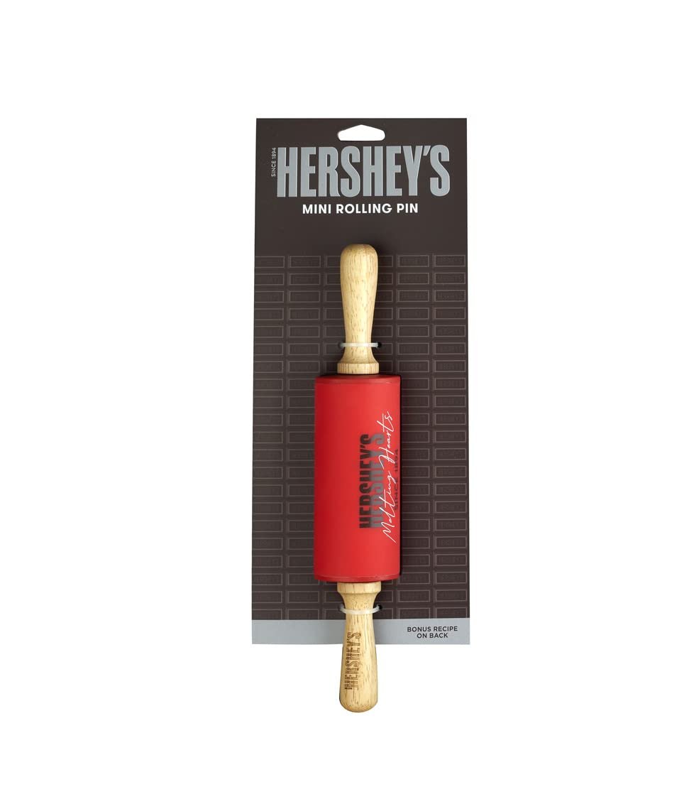 Godinger Hershey's Silicone Rolling Pin – Non-Stick Mini Rolling Pin, 6-Inch, Red – Ideal for Baking, Dough, and Pastry Prep