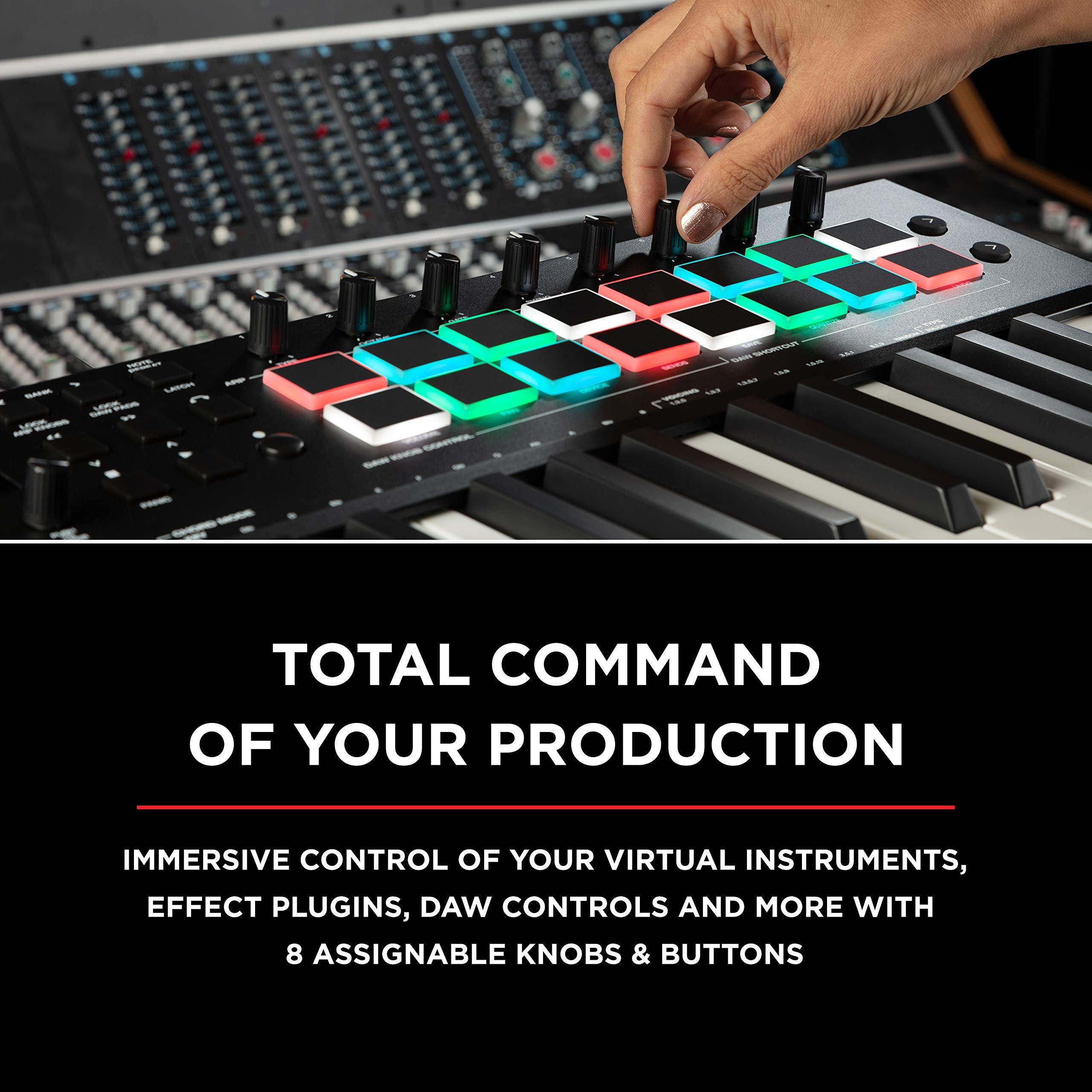 M-AUDIO Oxygen Pro 25 Key USB MIDI Keyboard Controller With Beat Pads, MIDI-assignable Knobs and Buttons, and Native Instruments Sound Package (NKS Integration)