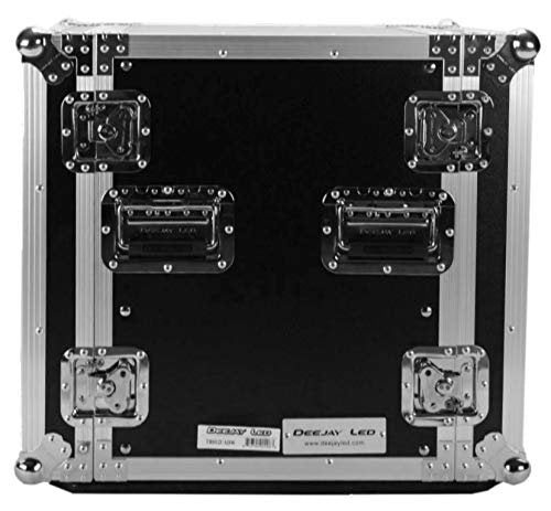 DEEJAY LED Durable Amp Rack 18" Deep ATA 300 Style with Heavy Ball Corners Latches and Rubber feet, Flight Road Amplifier Case with Wheels from Marathon Includes Spring Action Handles (TBH12UADW)