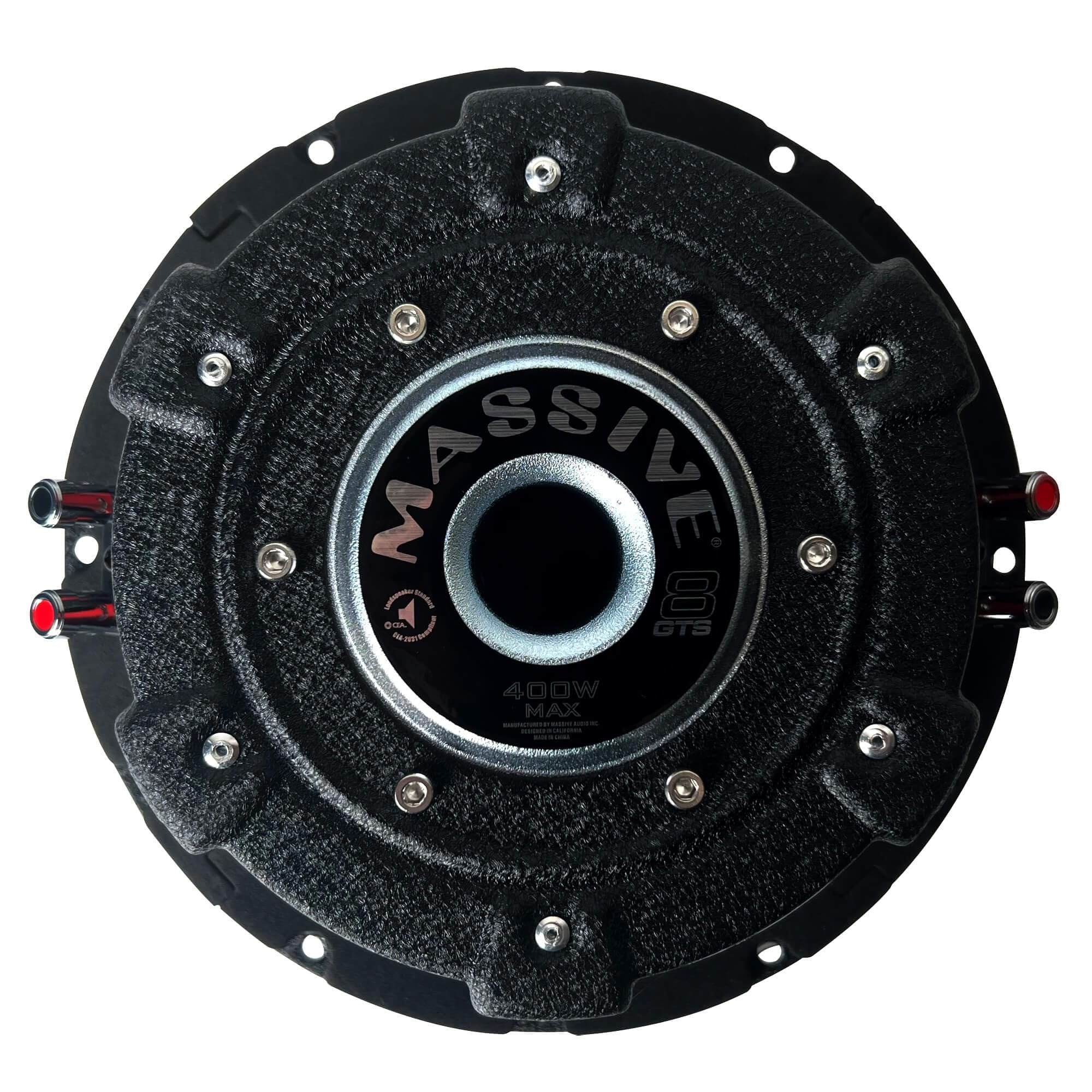 Massive Audio GTS8 | 8 200 Watts RMS / 400w MAX Dual 4 Ohm Shallow Mount Slim Car Subwoofer