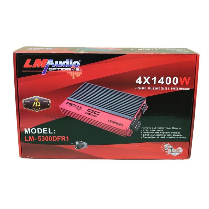 Luna Morena LM-5300.4 Car Audio Amp 4 Channel Bridgeable Full Range Class D Amplifier 5300 Watts with Dual Switchable Crossovers