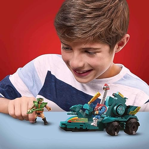 Mega Construx Masters of The Universe Building Toys Set, Battle Ram and Sky Sled with 188 Pieces, 2 Micro Action Figures, for Kids