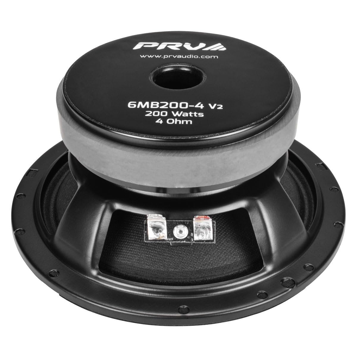 PRV AUDIO 6.5 Midbass Speaker 6MB200-4 v2 4 Ohms - 200 Watts 93.5 dB 1.5" Voice Coil - 6 Inch Speaker for Car Audio with Outstanding Vocals and Punch for Small Custom Enclosures - Pro Audio (Single)