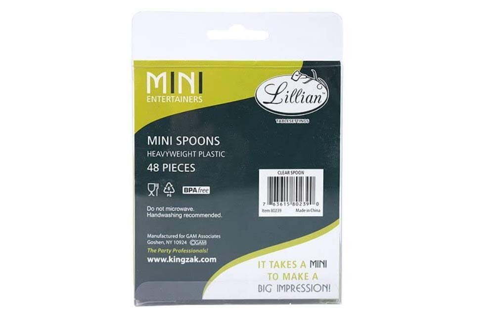 Lillian Tablesettings Mini Spoon | Clear | Pack of 48 Plastic Serve-ware, 48 Count (Spoons)