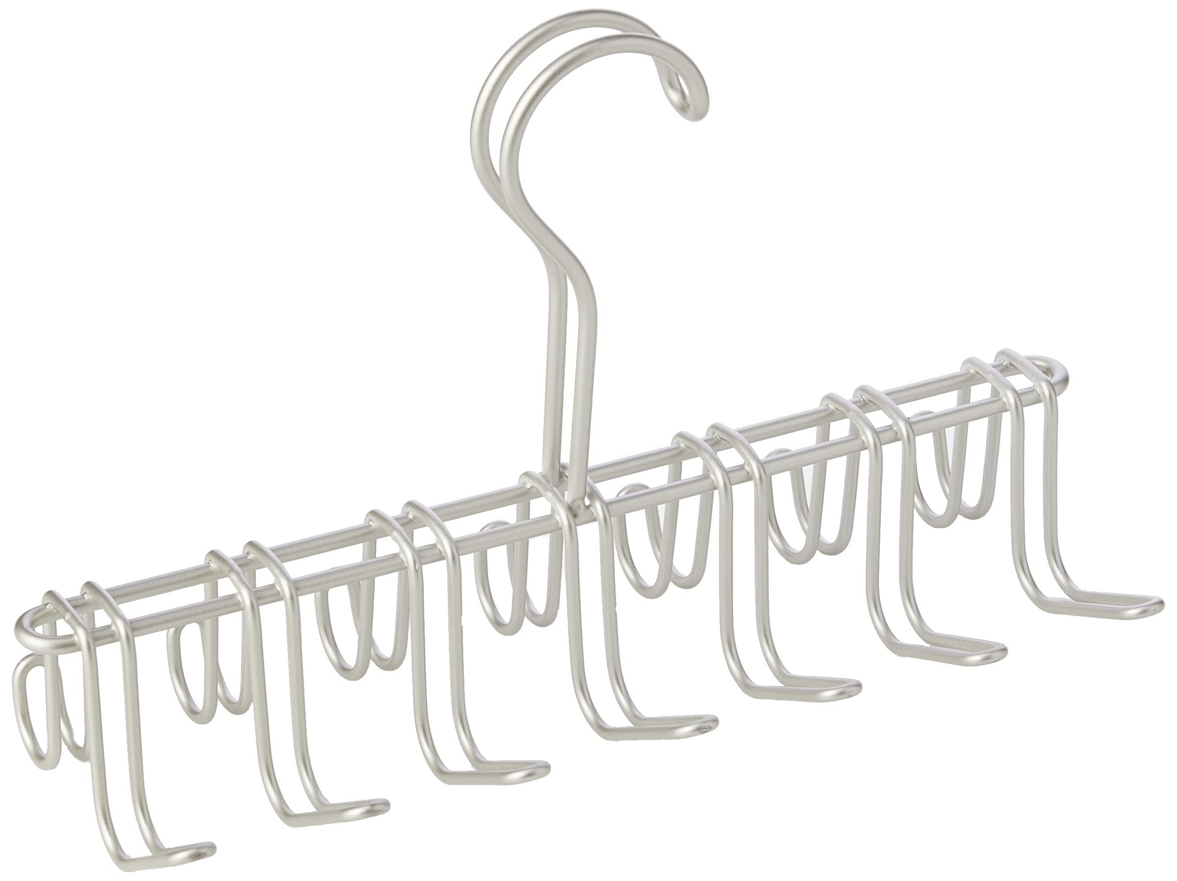 iDesign Classico Closet Organizer Rack for Ties, Belts - 14 Hooks, Satin