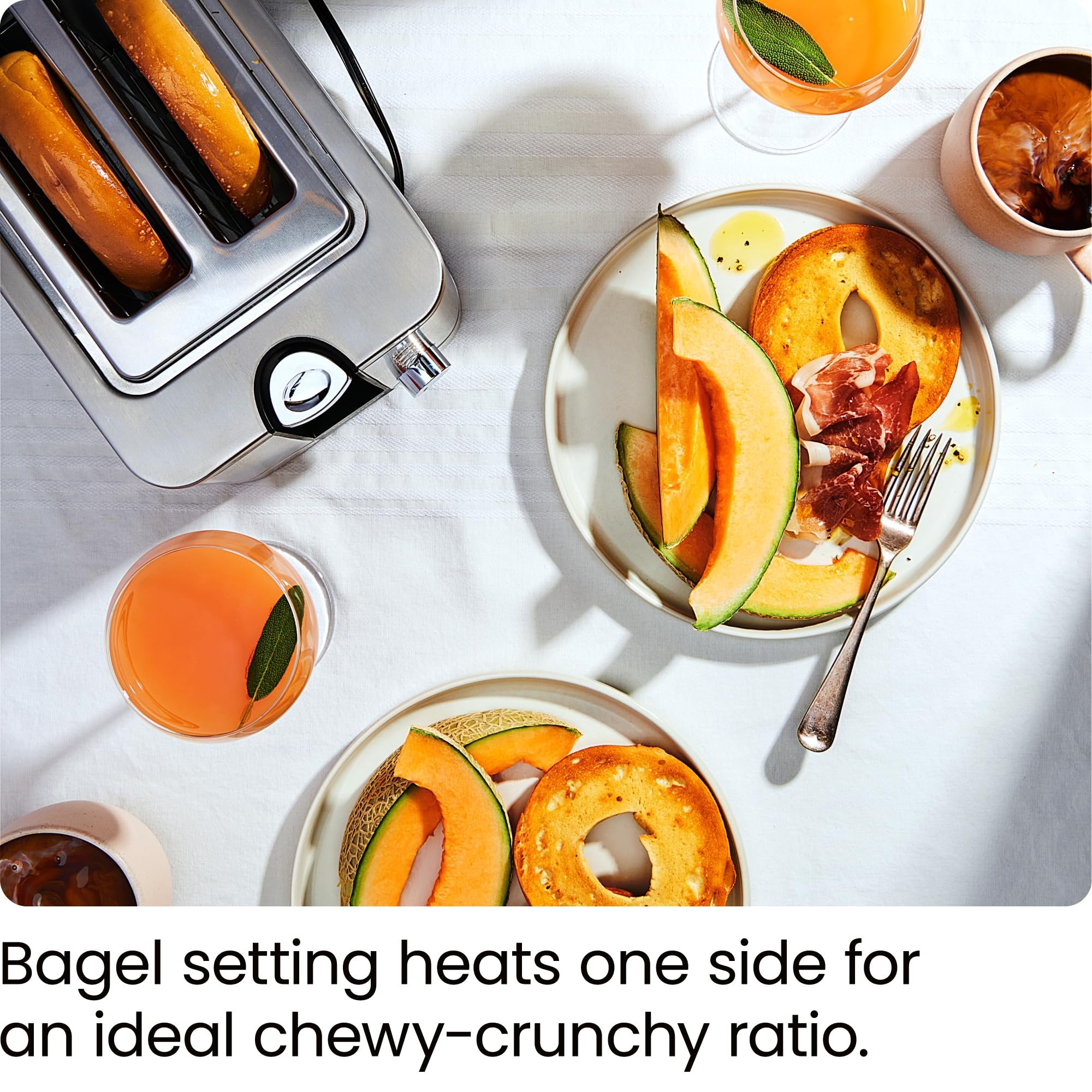 Chefman 2-Slice Pop-Up Stainless Steel Toaster w/ 7 Shade Settings, Extra Wide Slots for Toasting Bagels, Defrost/Reheat/Cancel Functions, Removable Crumb Tray, 850W, 120V, Silver