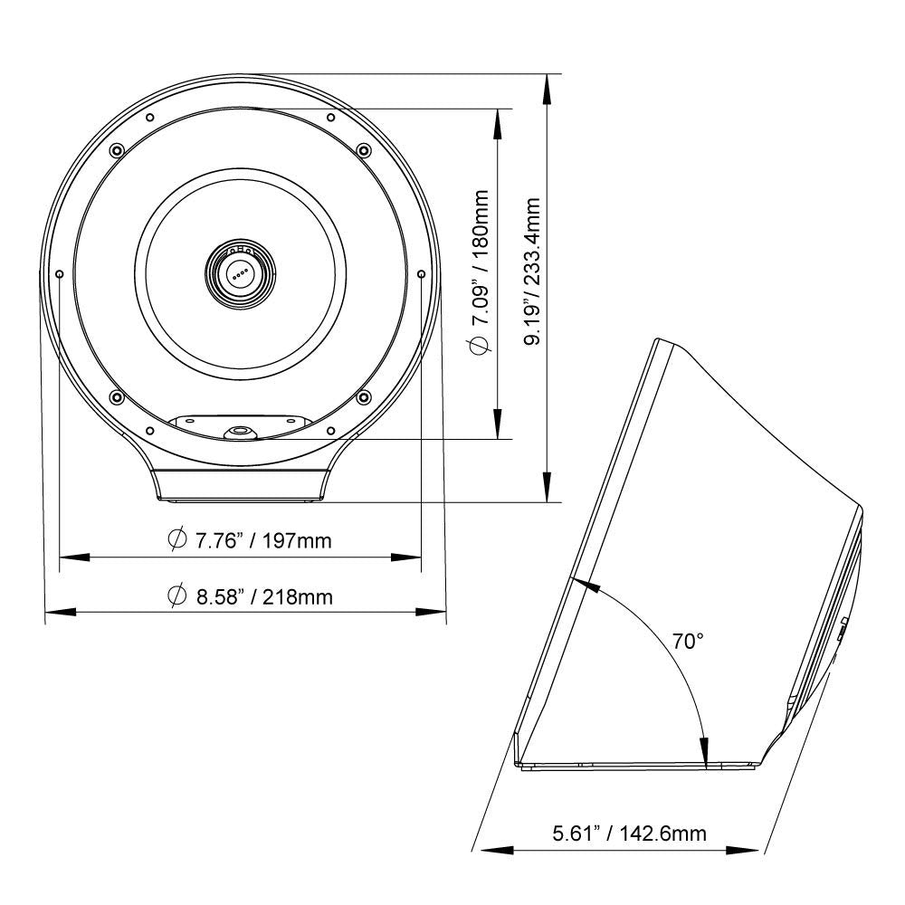 DS18 CF-JS8 Carbon Fiber Flat Mount POD Universal Enclosure 8" - for All Elements Jet SKI, Marine, Jeep & UTV/ATV - Pair (NO Speaker)