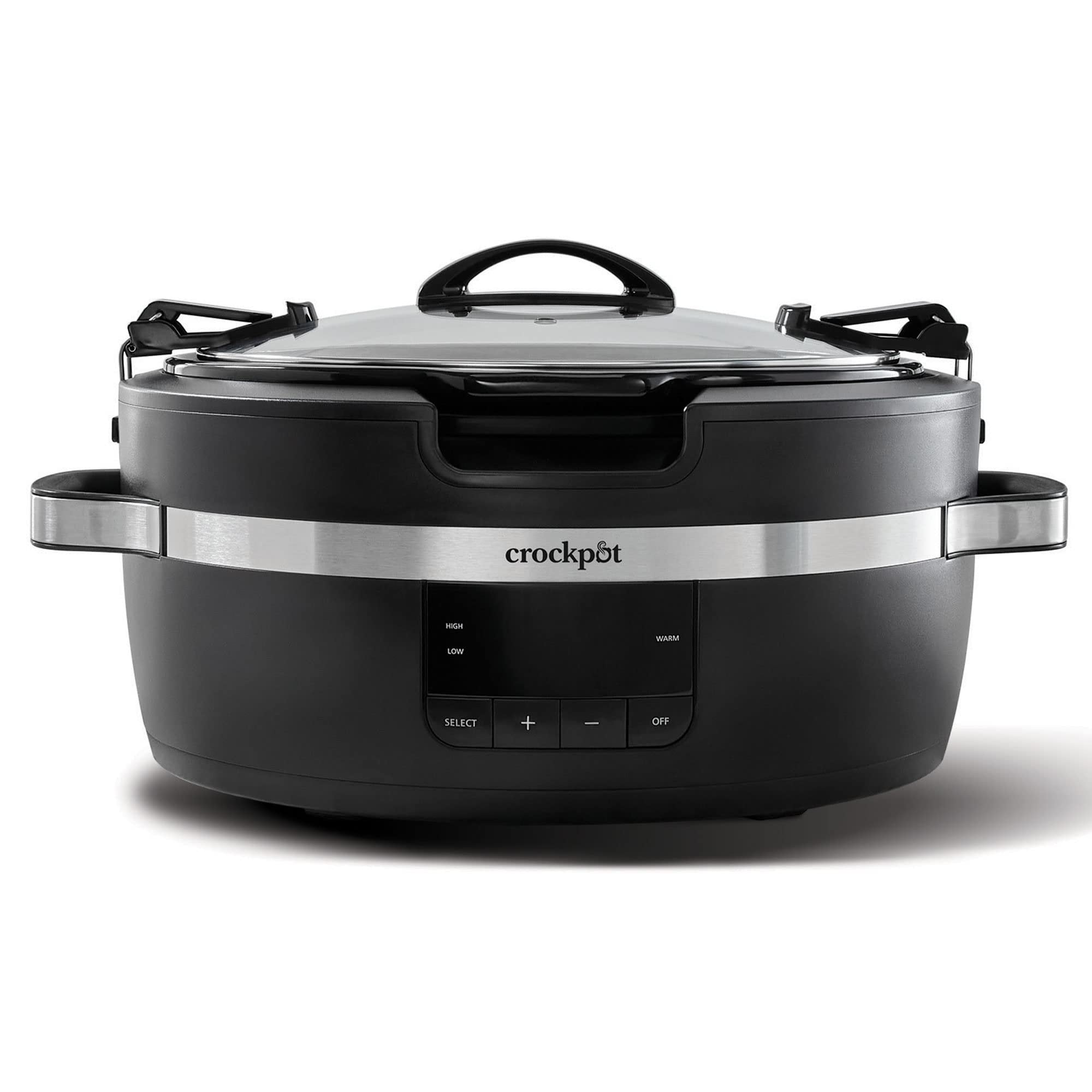 Crockpot Thermoshield Easy Carry Handles |6 Quart Manual Slow Cooker, Black
