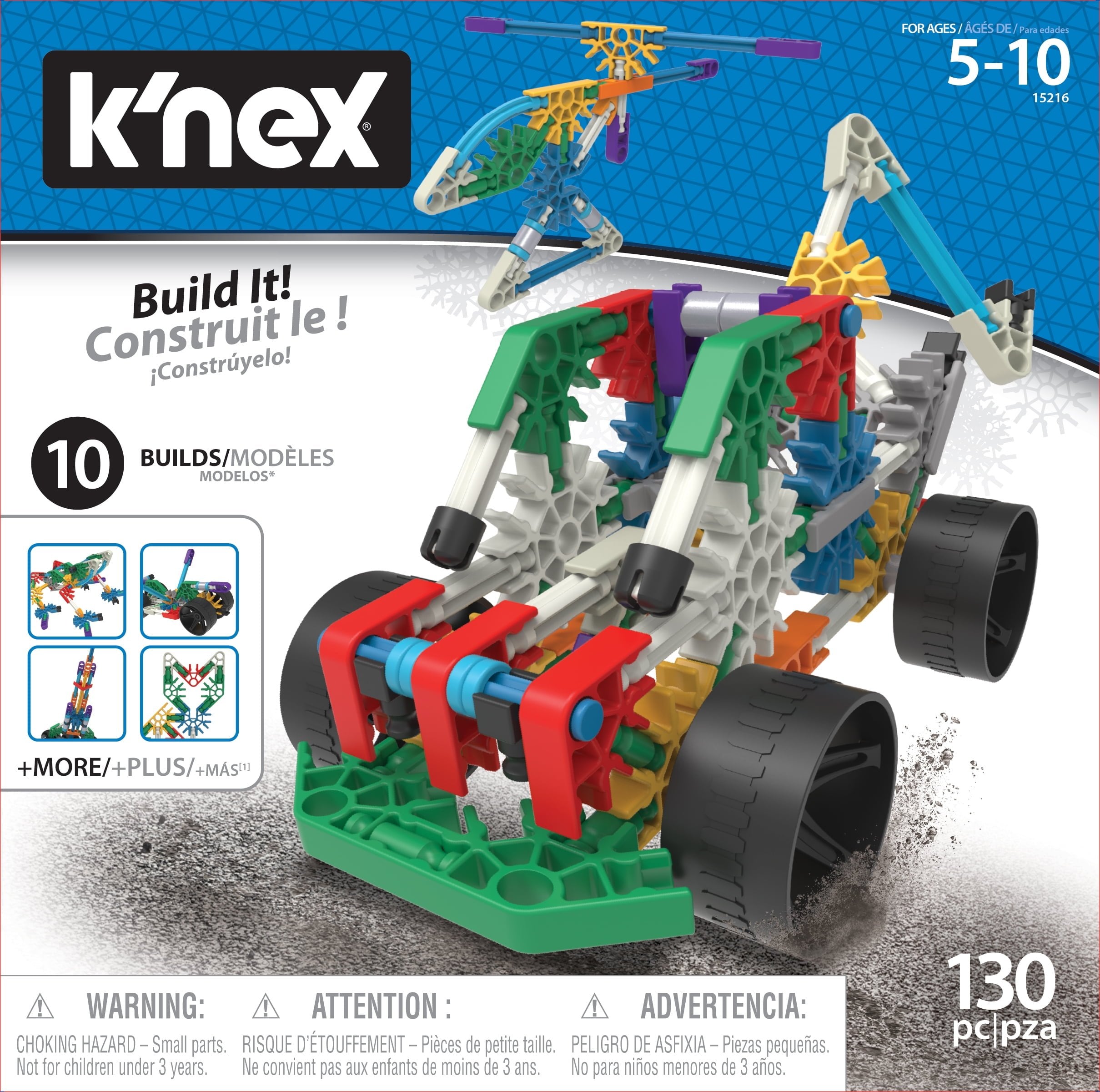 K'NEX 10 Model Building Set - Ages 5+ - 130 pcs Creative STEM Toy