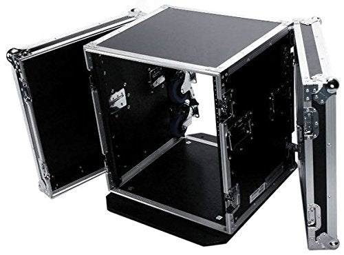 DEEJAY LED Durable Amp Rack 18" Deep ATA 300 Style with Heavy Ball Corners Latches and Rubber feet, Flight Road Amplifier Case with Wheels from Marathon Includes Spring Action Handles (TBH12UADW)