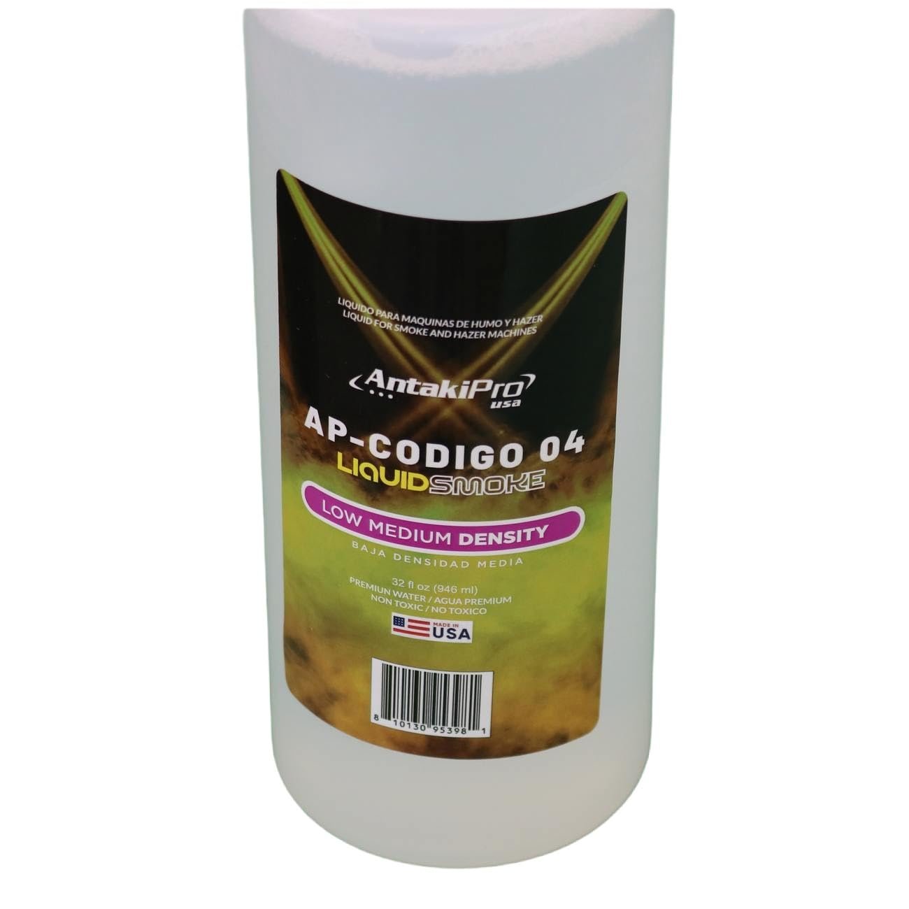 ANTAKIPRO AP-CODIGO4 Medium Density Fog Juice Liquidsmoke Non-Toxic Odorless Water-Based Fog Machine Fluid for All Standard Fog Machines - 1 Quart