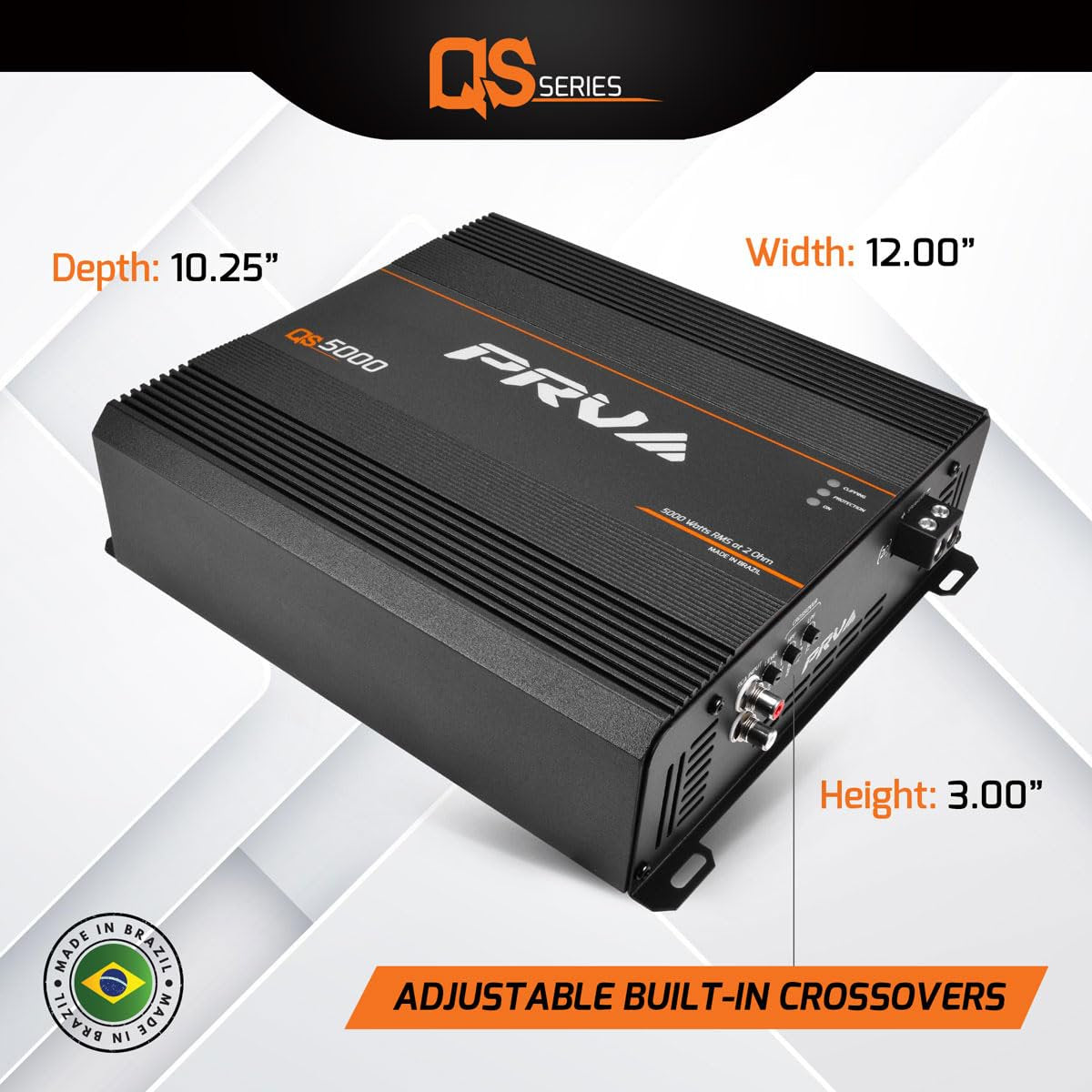 PRV Audio QS5000.2 QS Series Full Range Monoblock Amplifier Compact 1 Channel Pro Car Audio Amp Loudspeakers 5000 Watts RMS at 2 Ohm