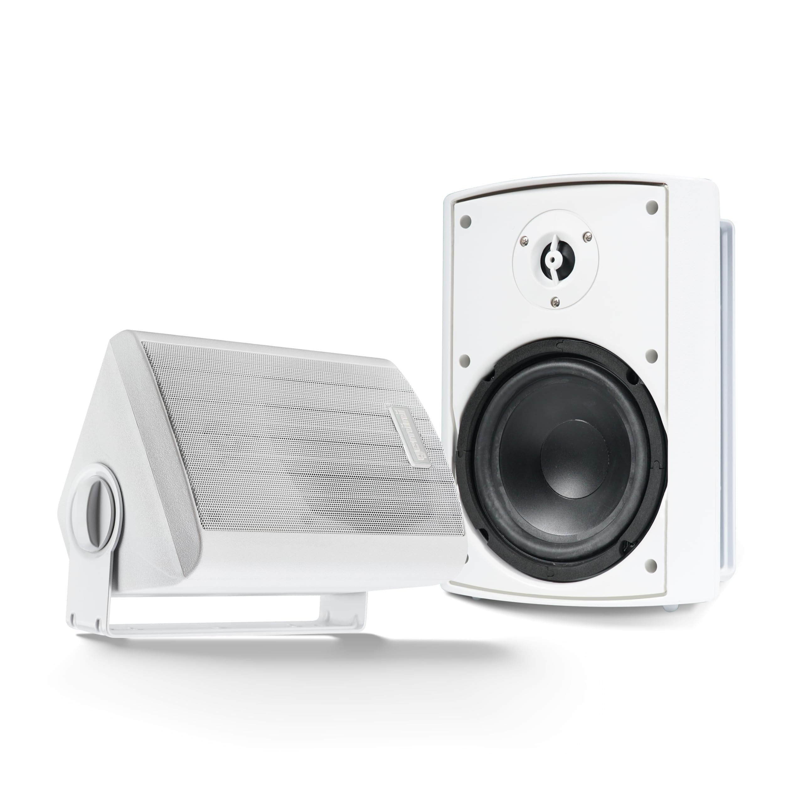 Gemini Sound GHSI-W525BT-PR-WHT 5.25" Inch Powerfull Bass Woofer 150 Watt Peak Power Waterproof Bluetooth Wall & Ceiling Mount Wired Speakers Pair Easy Daisy Chain for Home Outdoor Pool & Patio, White