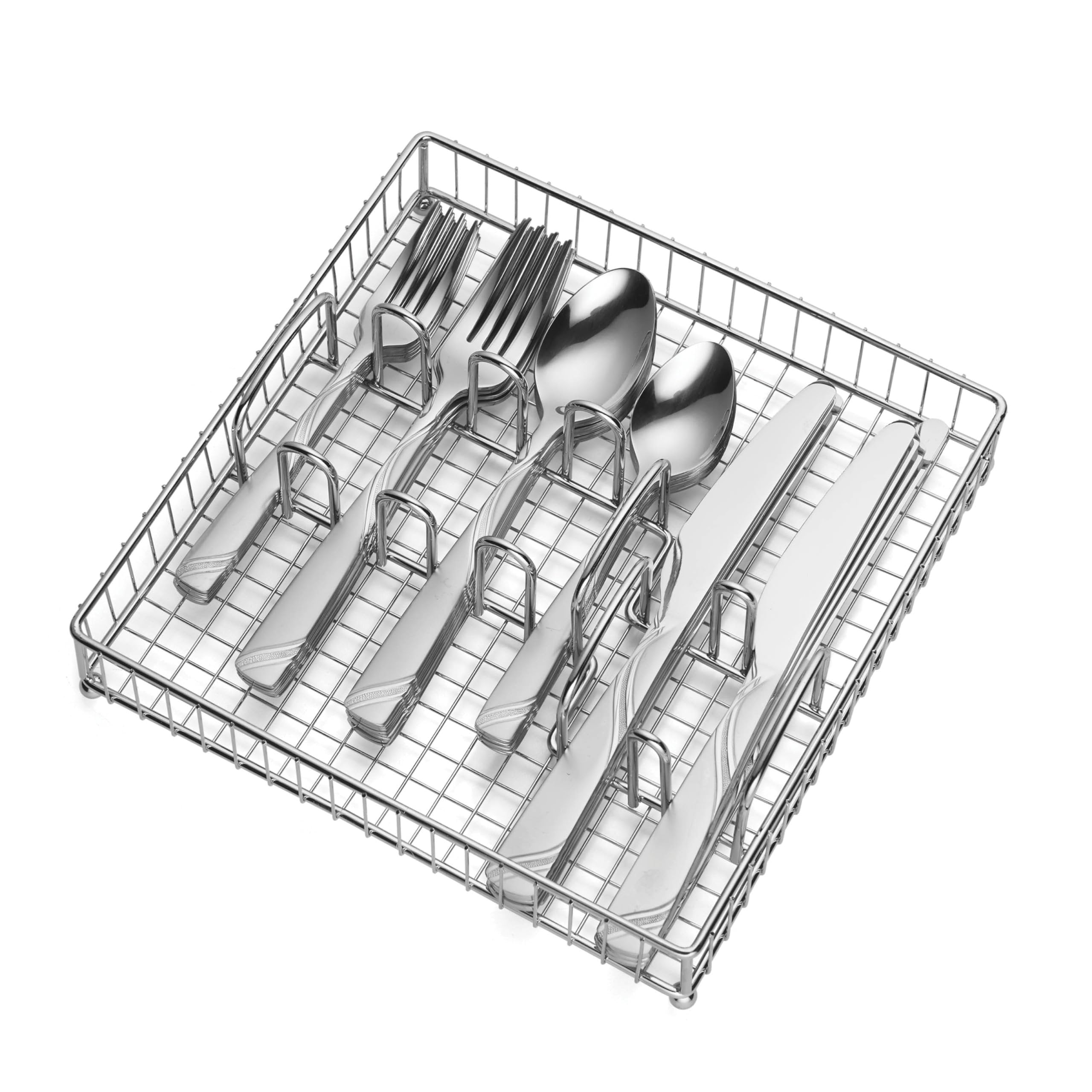 Cambridge Tabitha Sand Piece Flatware Set With Caddy, 40 Count, No Color
