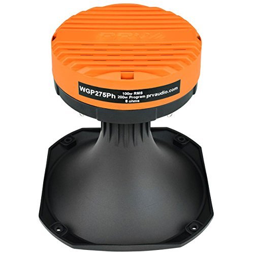 PRV AUDIO WGP275Ph 1” Exit Phenolic Driver Horn, Midrange Vocal Reproduction Low Distortion Compression Driver and Horn Combo, 100 Watts RMS Power, 200 Watts Program Power Horn Driver