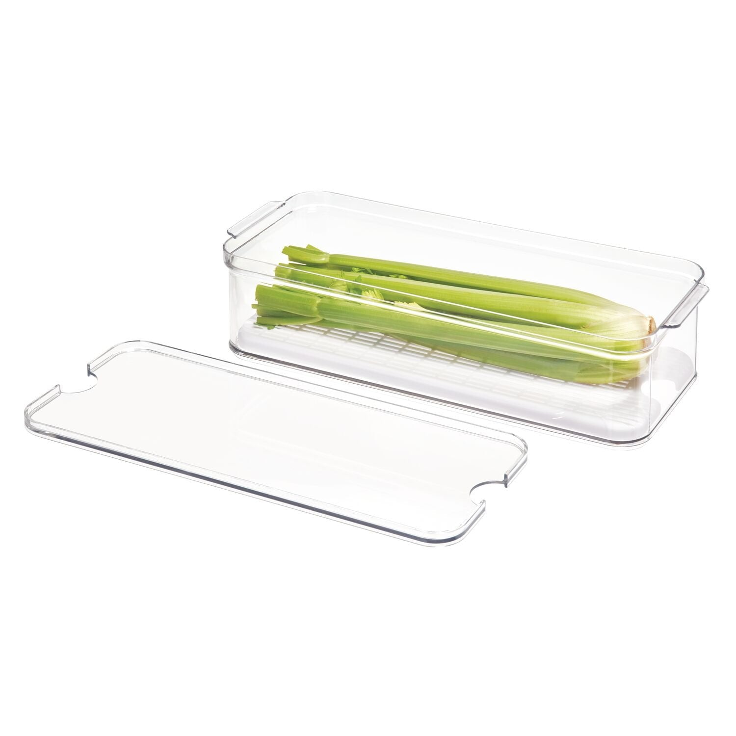 iDesign Crisp Plastic Produce Fridge and Pantry Bin, 15.72" x 6.32" x 3.76"
