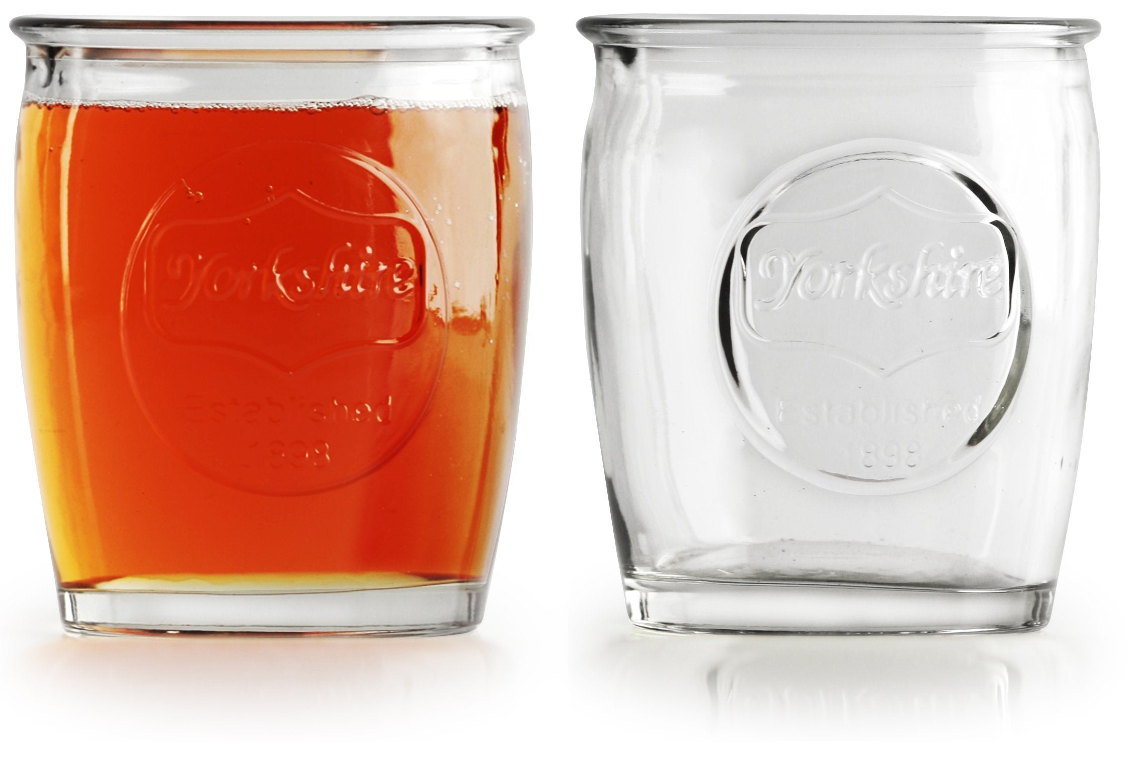 Circleware Yorkshire Whiskey Glass Drinking Glasses Set, 14 Ounce, Set of 4 Double Old Fashioned Clear Heavy Base Scotch Glass Cups