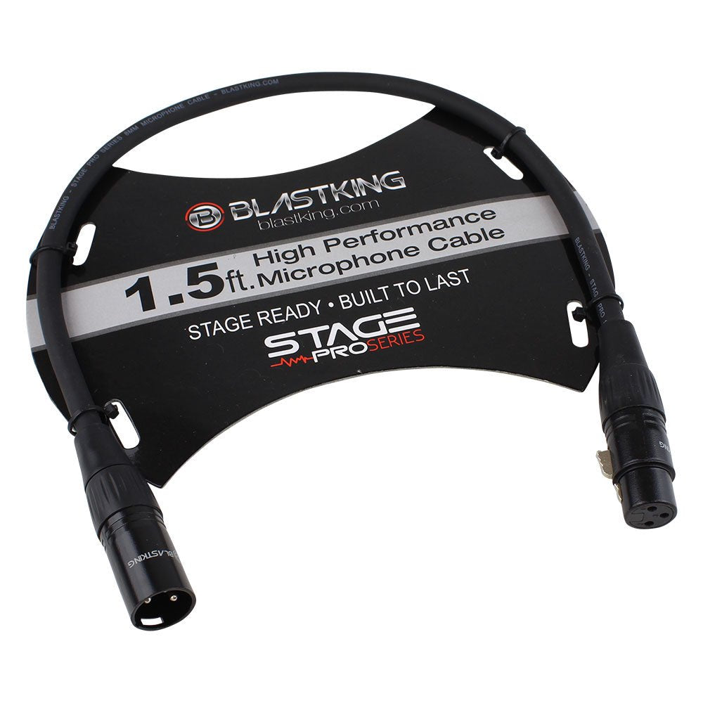 Blastking SP1.5XLR XLR Male to XLR Female Microphone Cable – 1.5 ft.