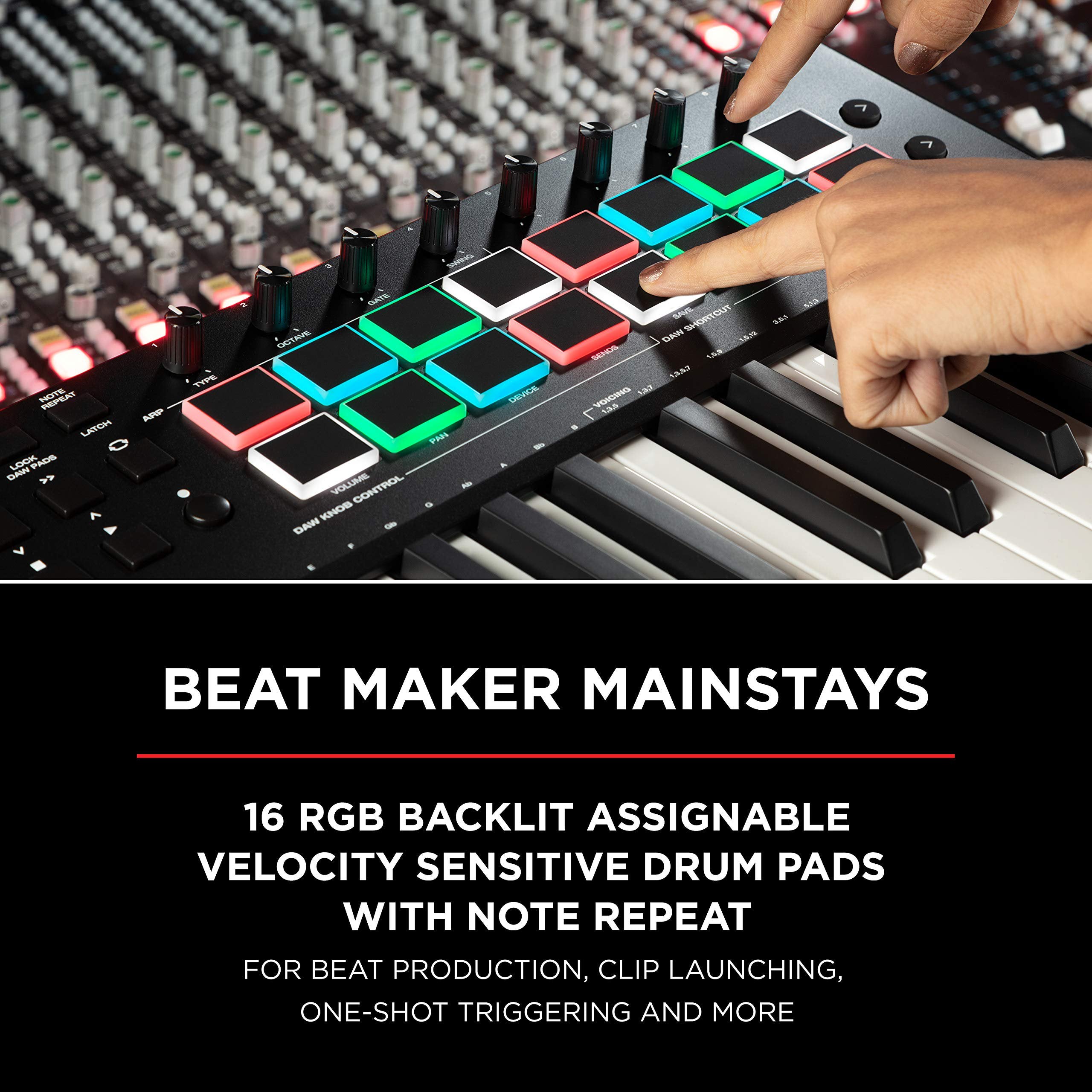 M-AUDIO Oxygen Pro 25 Key USB MIDI Keyboard Controller With Beat Pads, MIDI-assignable Knobs and Buttons, and Native Instruments Sound Package (NKS Integration)