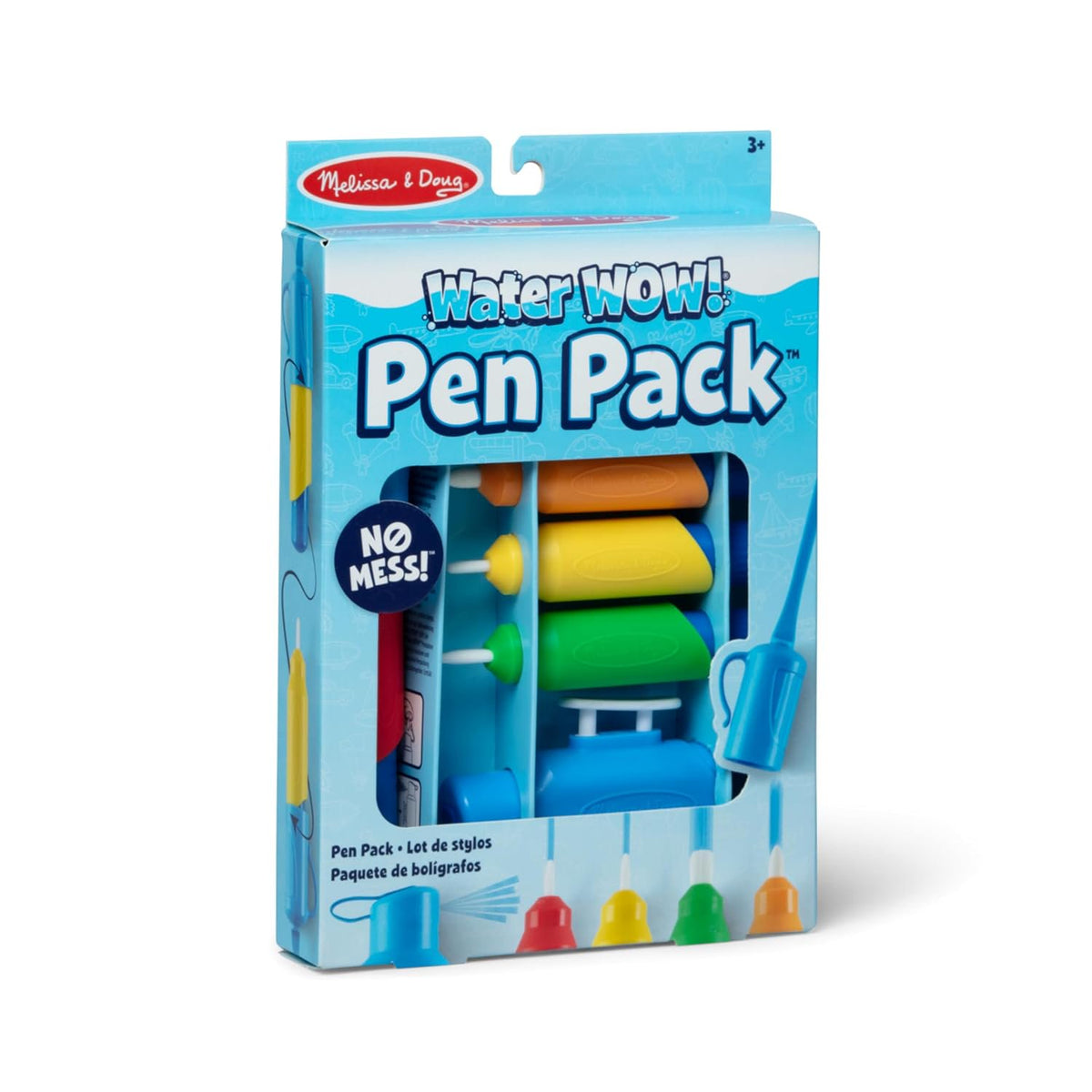 Melissa & Doug Water Wow! Pen Pack - 4 Color-with-Water Pens, Sprayer, Tether Cap