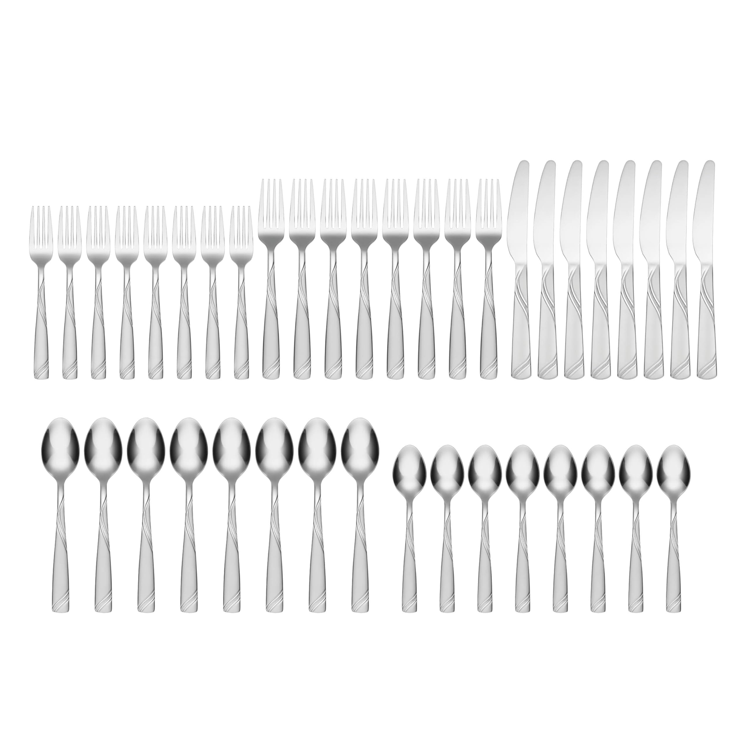 Cambridge Tabitha Sand Piece Flatware Set With Caddy, 40 Count, No Color