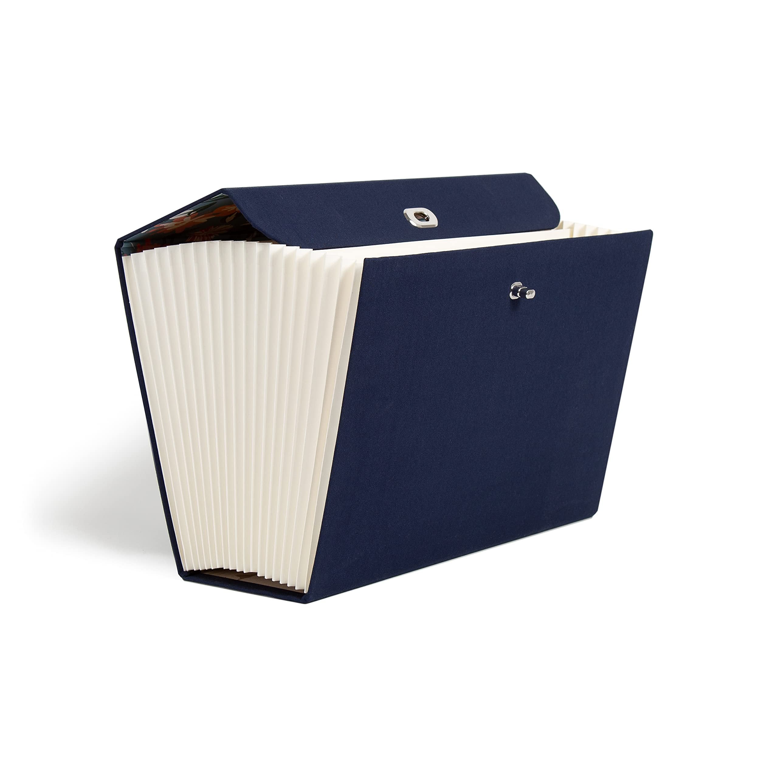 U Brands Fashion Pocket Folder Filing Kit, Navy Lush Blooms, 13 Piece