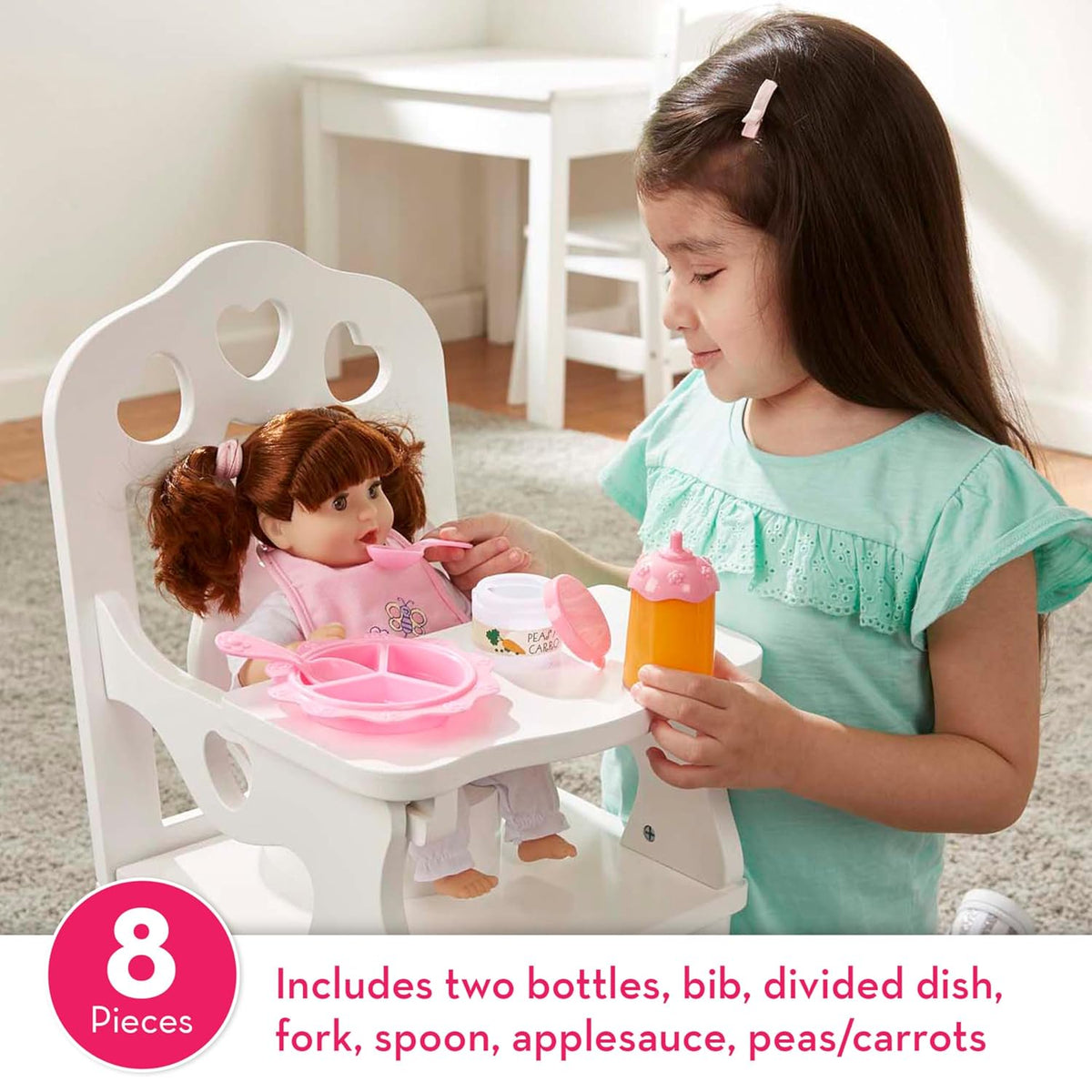 Melissa & Doug Mine to Love Baby Food & Bottle Play Set for Feeding Dolls Baby Doll Feeding Set, Disappearing Milk Bottle Toy for Kids 3+