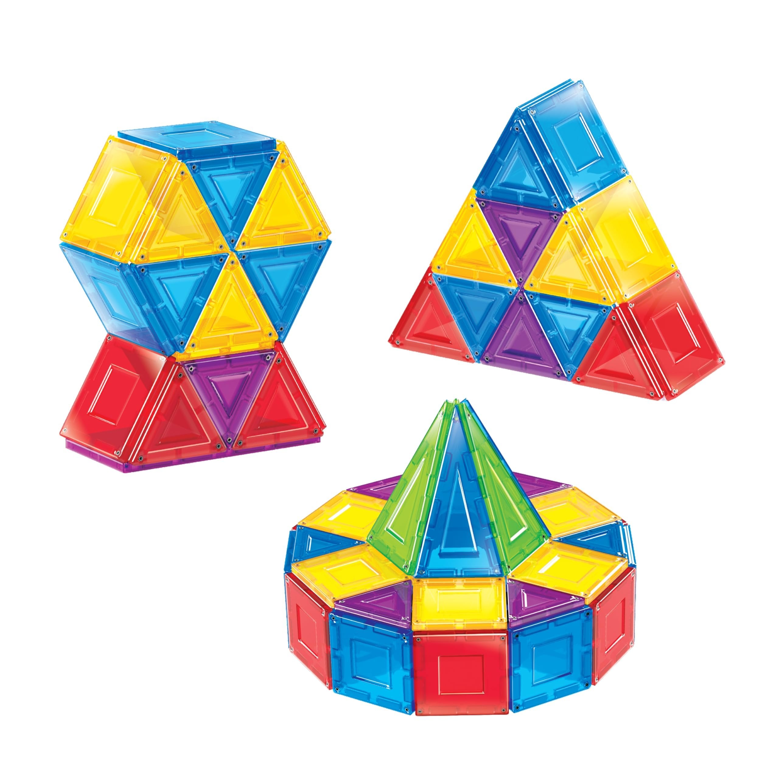 Cra-Z-Art Magrific 3D Magnetic Tile 70 Piece Set - Colorful Magnet Building Tiles with 3D Geometric Shapes - STEM Skills for Ages 3 and Up