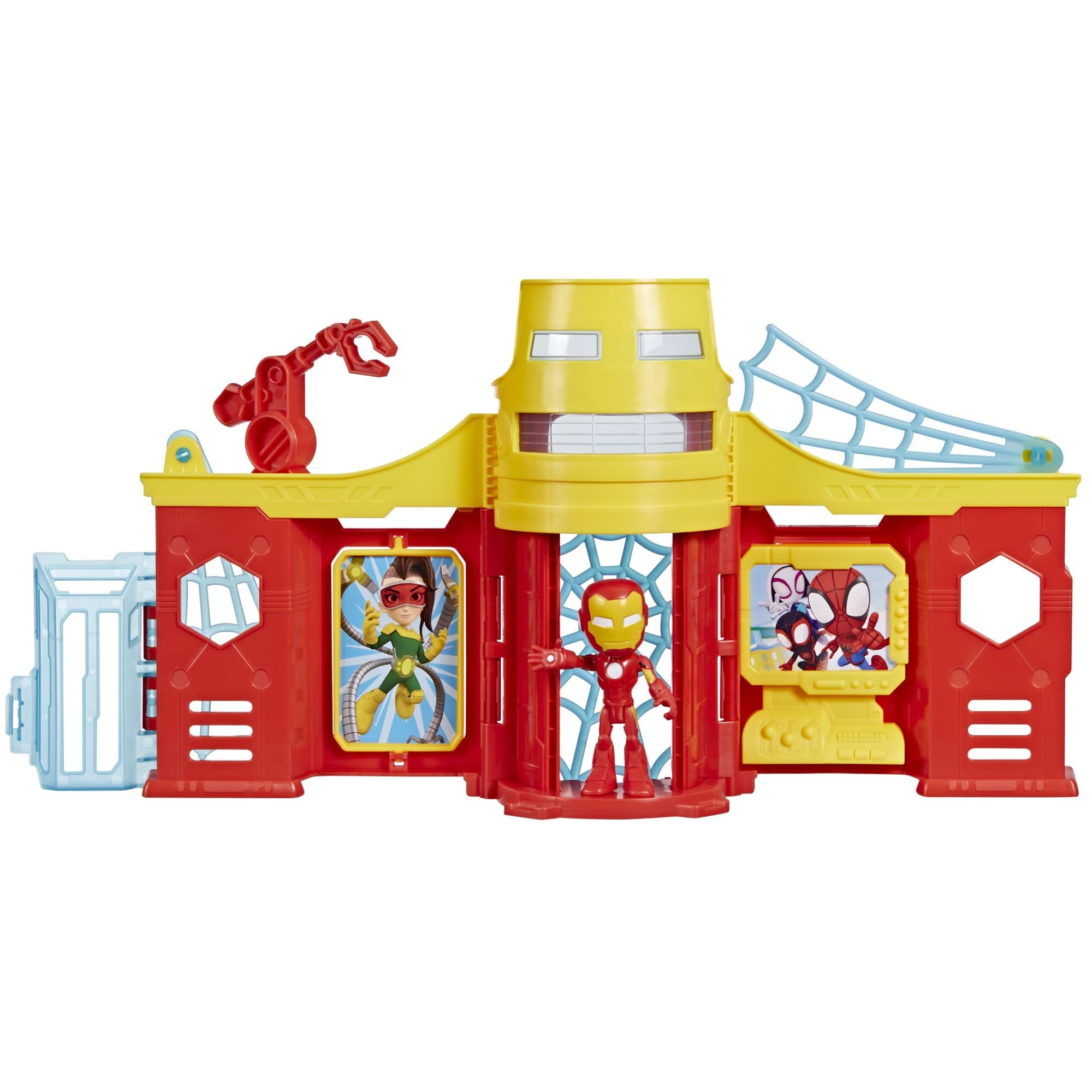 Spidey and his Amazing Friends Stark Tower Playset, Includes 4-Inch Iron Man Action Figure, Marvel Super Hero Toys for Kids 3 and Up
