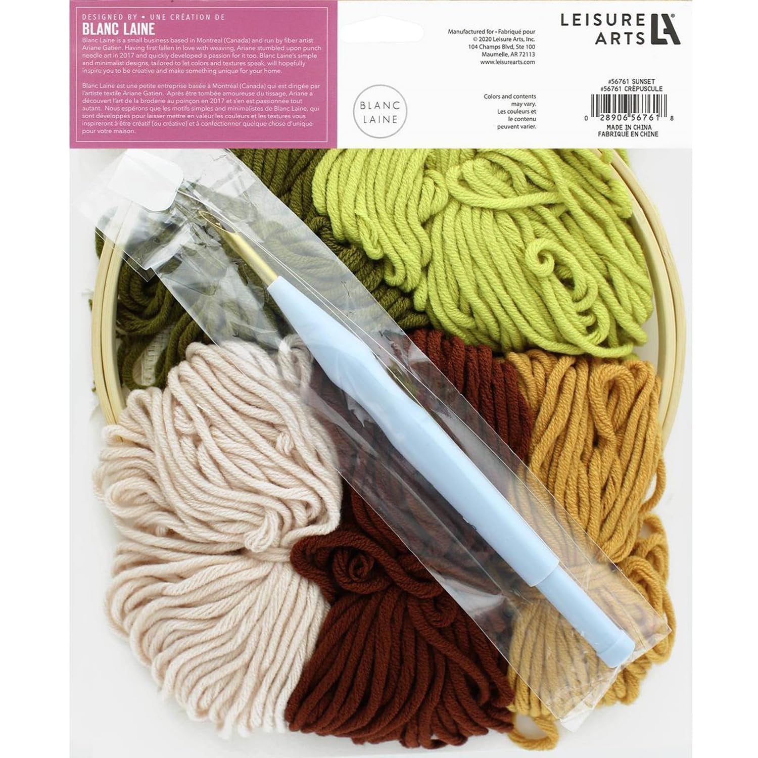 LEISURE ARTS Punch Needle Kit, Sunset, Punch Needle Kit, Kits Adults Beginner, Embroidery Kit for Beginners