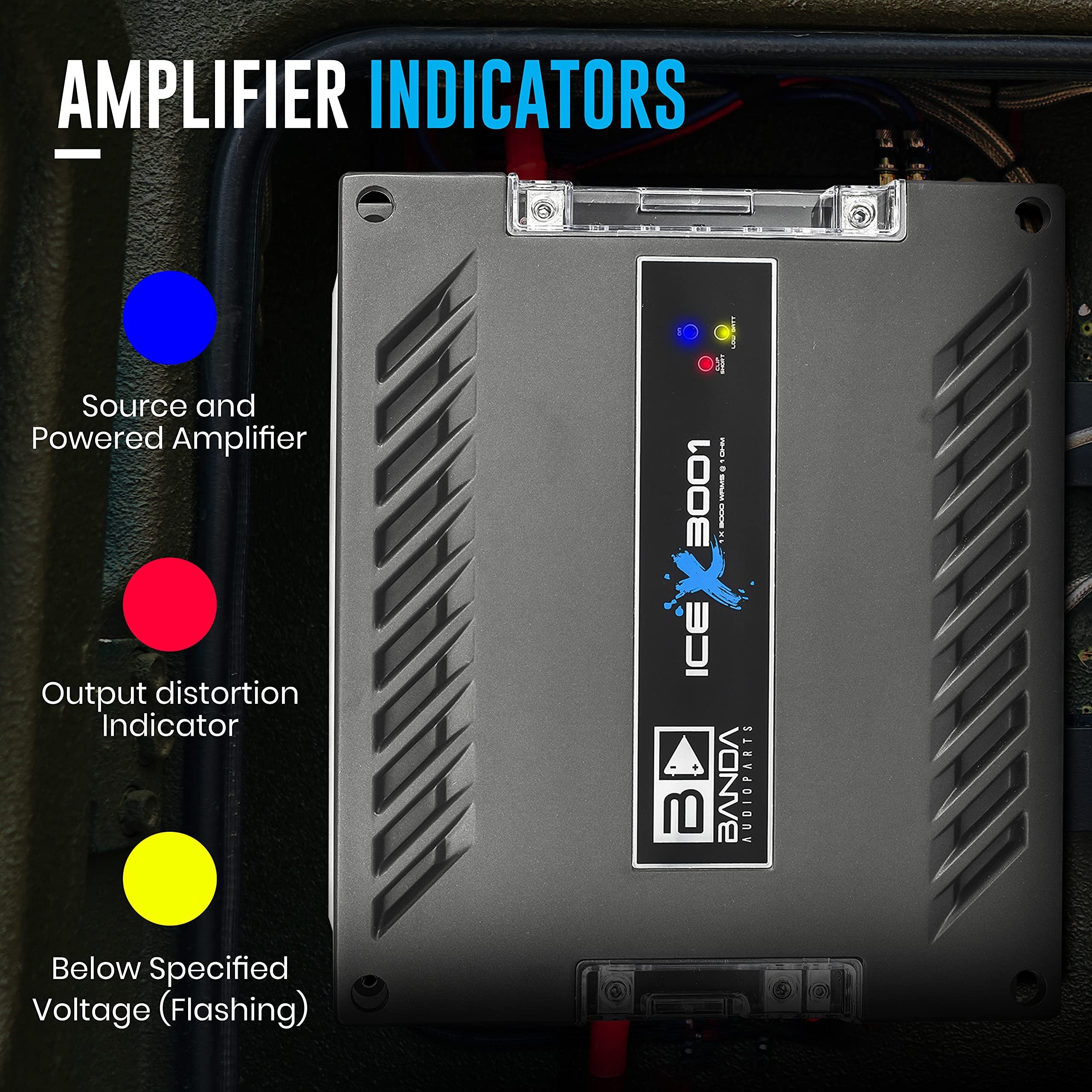 Banda Ice X 3001-1 Channel 3000 Watts RMS 1 Ohm Car Amplifier