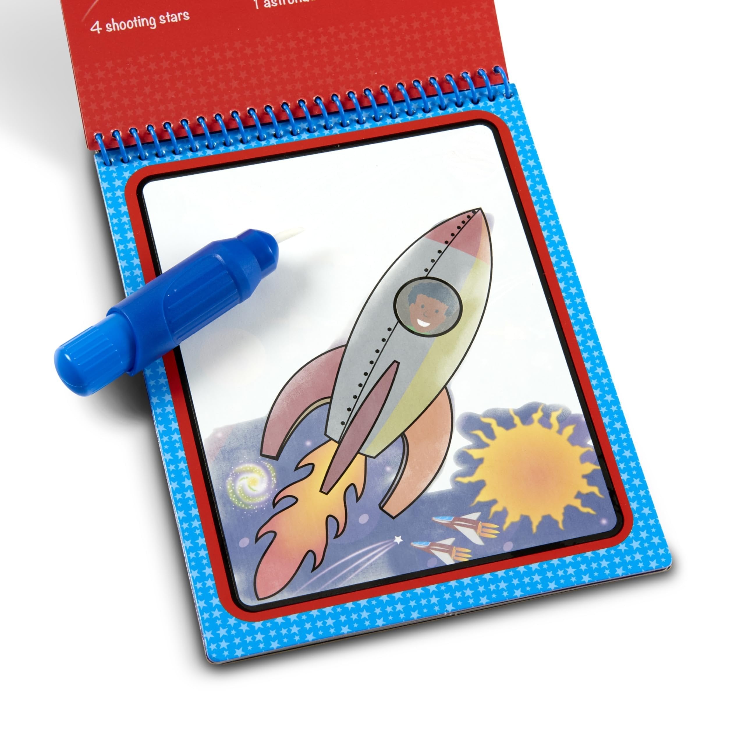 Melissa & Doug On The Go Water Wow! Reusable Mess-Free Water-Reveal Activity Pad – Space - Party Favors, Stocking Stuffers, Travel Toys For Toddlers, Mess Free Coloring Books For Kids Ages 3+