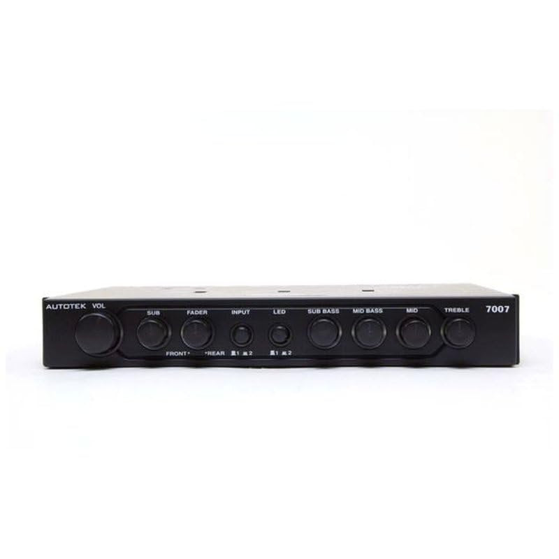 DEEJAY LED 4-Band Car Audio Equalizer, 1/2 DIN 2-Way Stereo EQ with Subwoofer Control, Built-in Line Driver, Dual Inputs, Fader, High-Pass Filters, Equalizer Car Audio Upgrade for Cleaner Sound Tuning