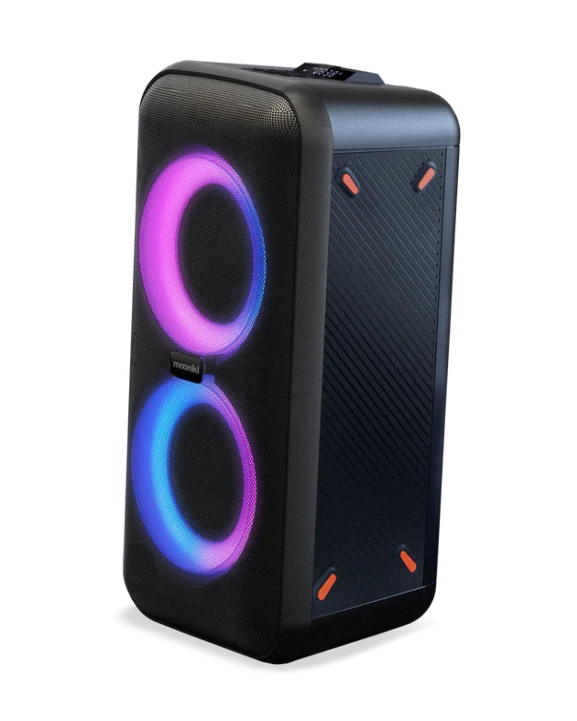 Moonki Sound MW-PB250 Dual 5-inch Woofer LED Lighting Portable 2-Way Party Box Active Speaker 900W PMPO 60 Wrms Rechargeable Batt with BT Connectivity