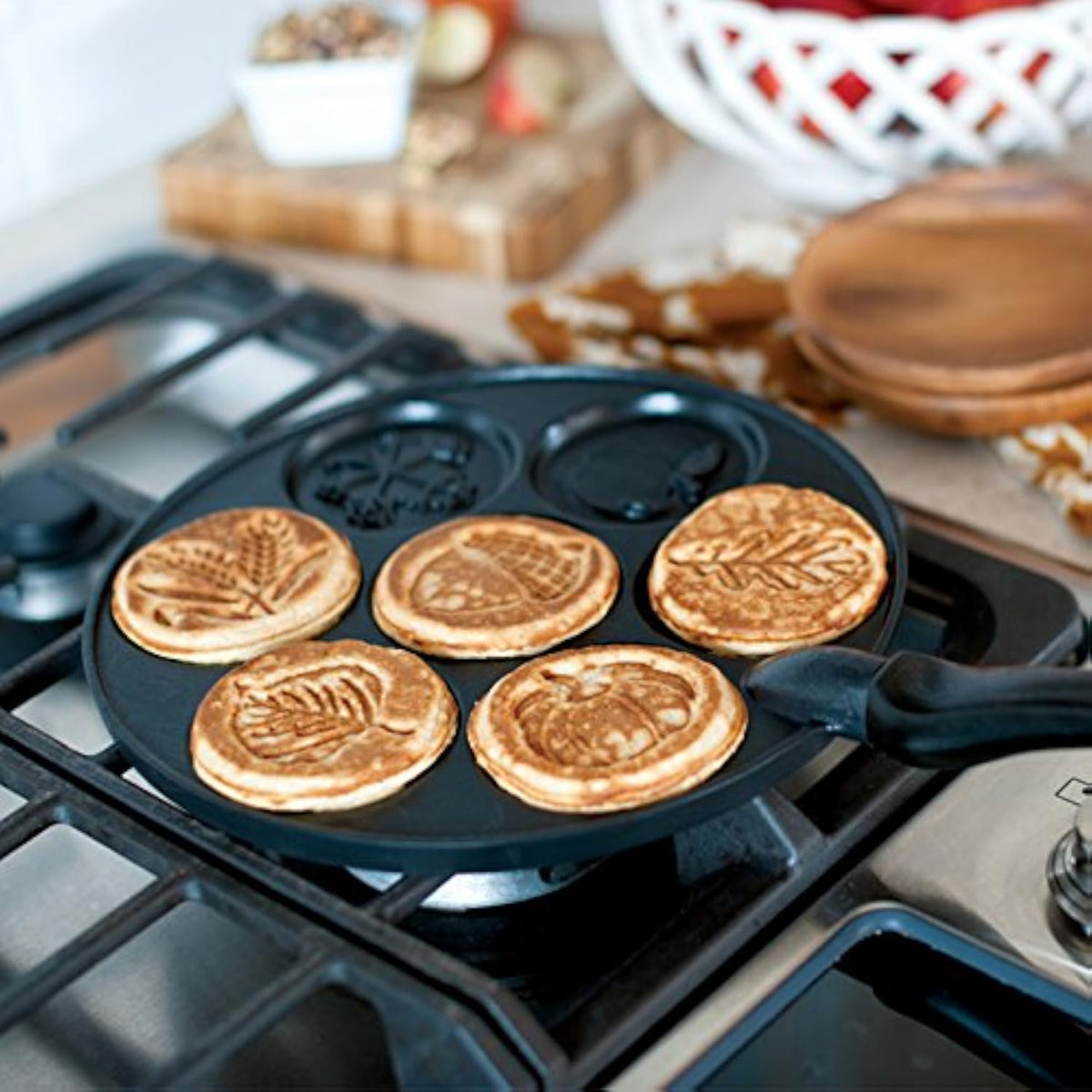 Nordic Ware Autumn Leaves Pancake Pan, Black
