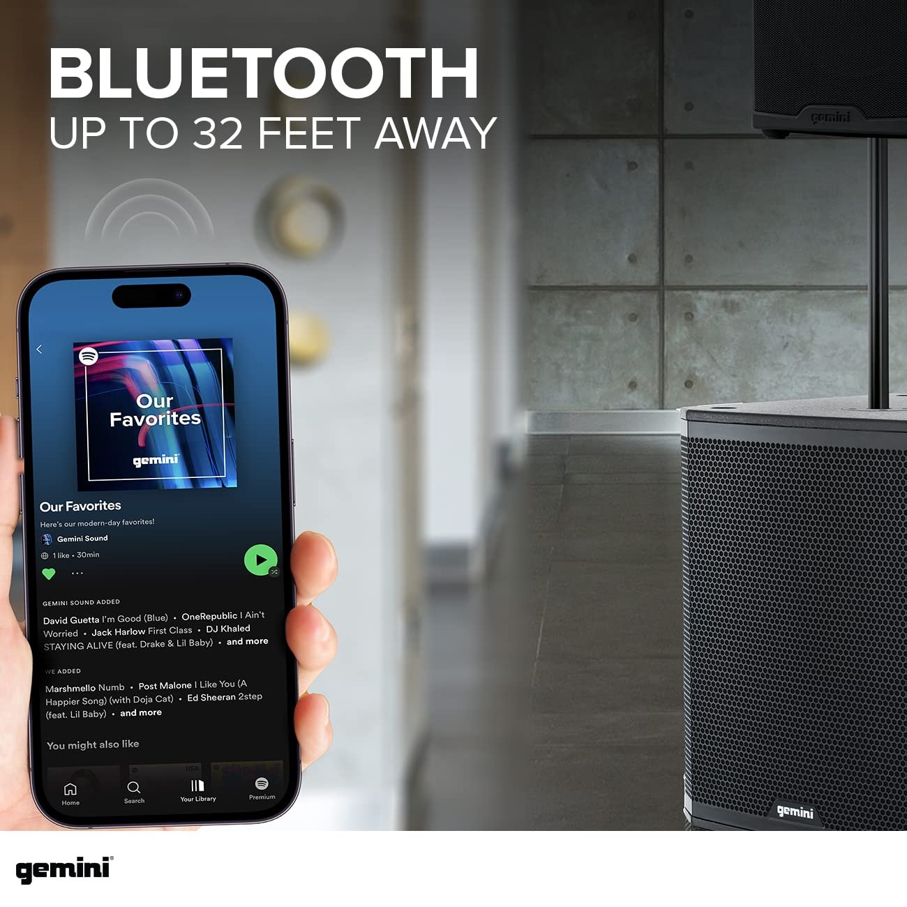 Gemini Sound ZRX-S18BT Ultra-High-Power 2400W Peak Bluetooth Subwoofer - 18in Front Firing, High Excursion for DJ/Outdoor, Portable with XLR, TWS, 600W RMS