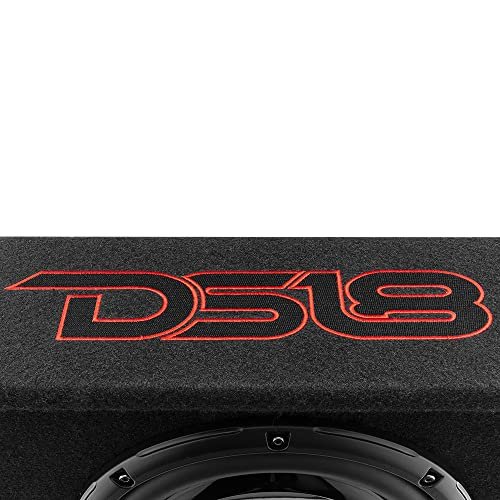 DS18 SB10A 10" Shallow Subwoofer Enclosure with Built in Amplifier – Car Audio All in One Amplifier and Subwoofer Bass Package 700 Watts Power – Great Stealth Car Subwoofer in Box with Amp