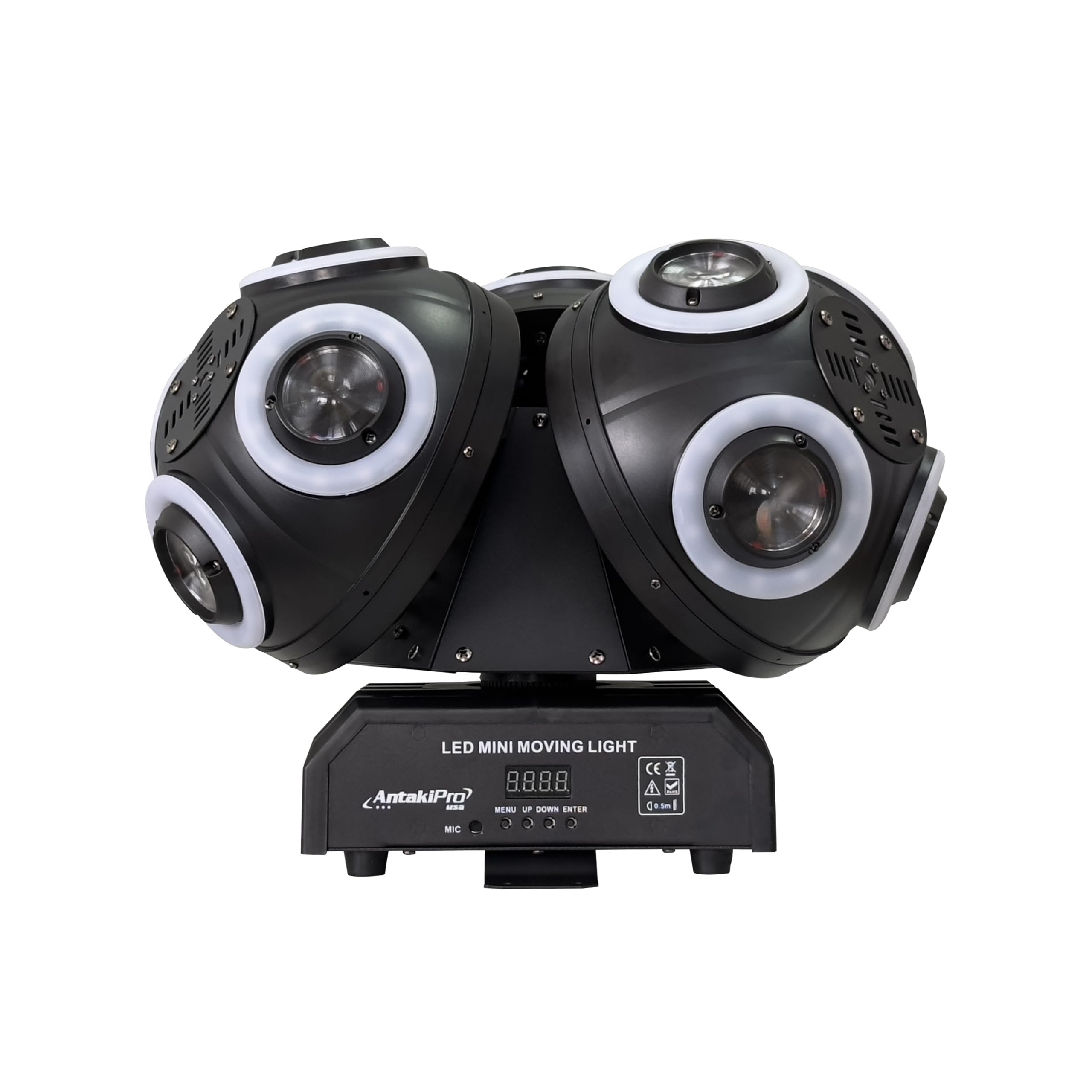 ANTAKIPRO 150W Moving Head DJ Light with 18×10W RGBW LEDs, Auto-Run, Sound-Activated, DMX512, Master-Slave Control for Stage, Club, Party, Concert Lighting