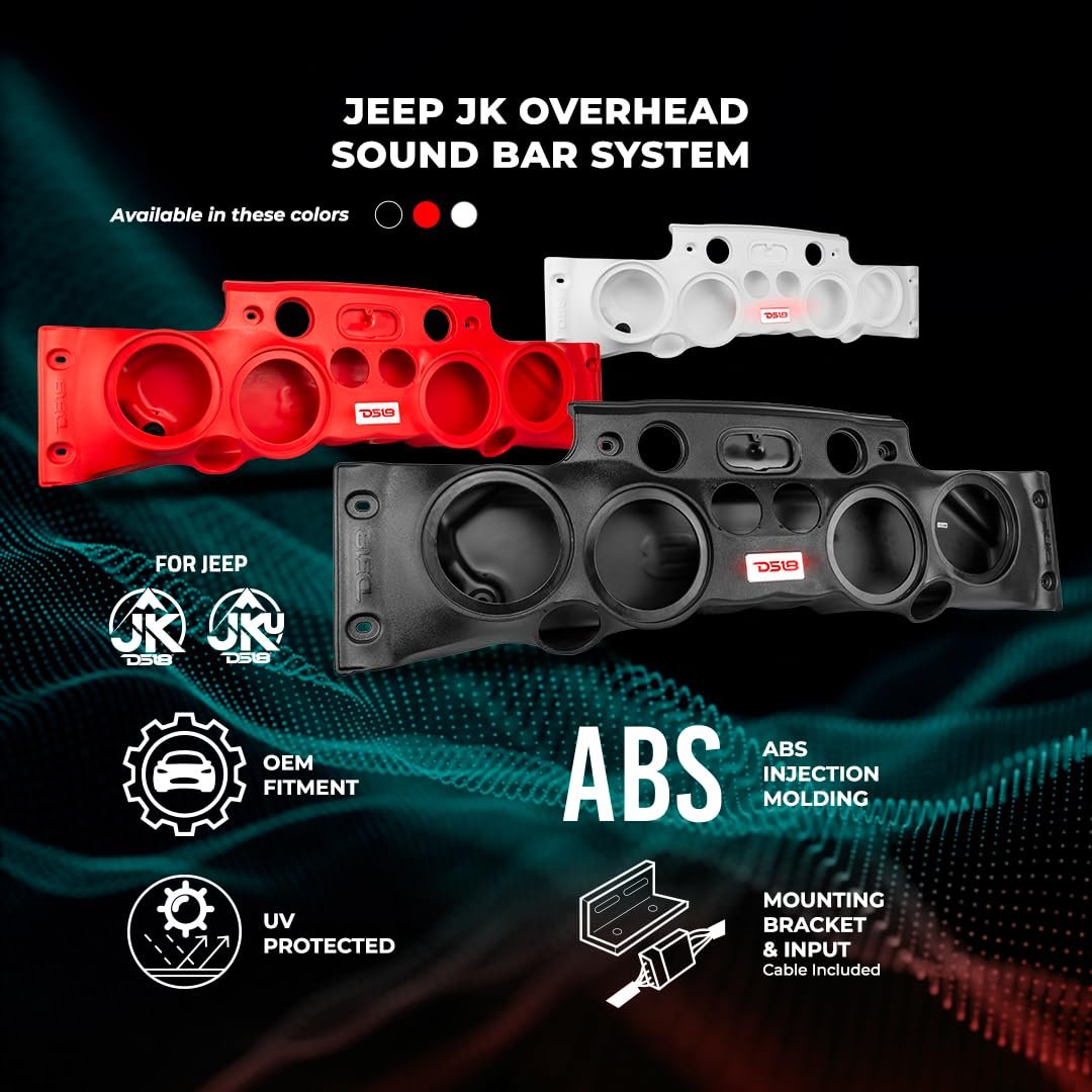DS18 JK-SBAR/B Overhead Soundbar, Black