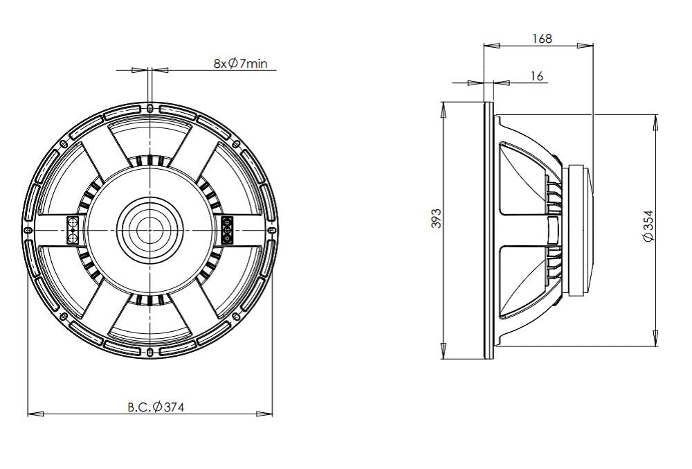 B & C Speakers 15PS100-8 15-Inch Mid Bass Woofer LF Drivers 700 Wrms 1400 Watts Pro Audio Component Speaker Driver for Motorcycle Car 8 Ohm