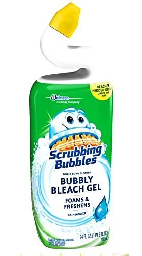Scrubbing Bubbles Bubbly Bleach Gel Toilet Bowl Cleaner, Rainshower, 1 Squeeze Bottle, 24 oz